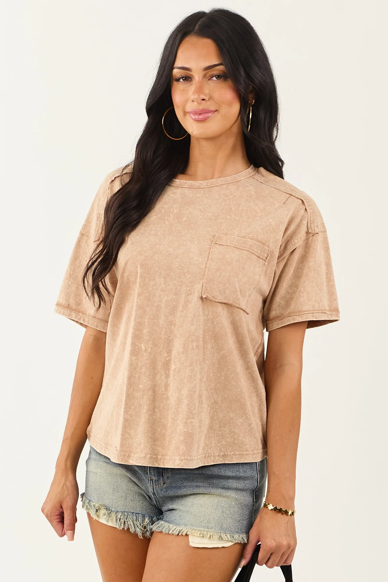Latte Oversized Mineral Cotton Tee