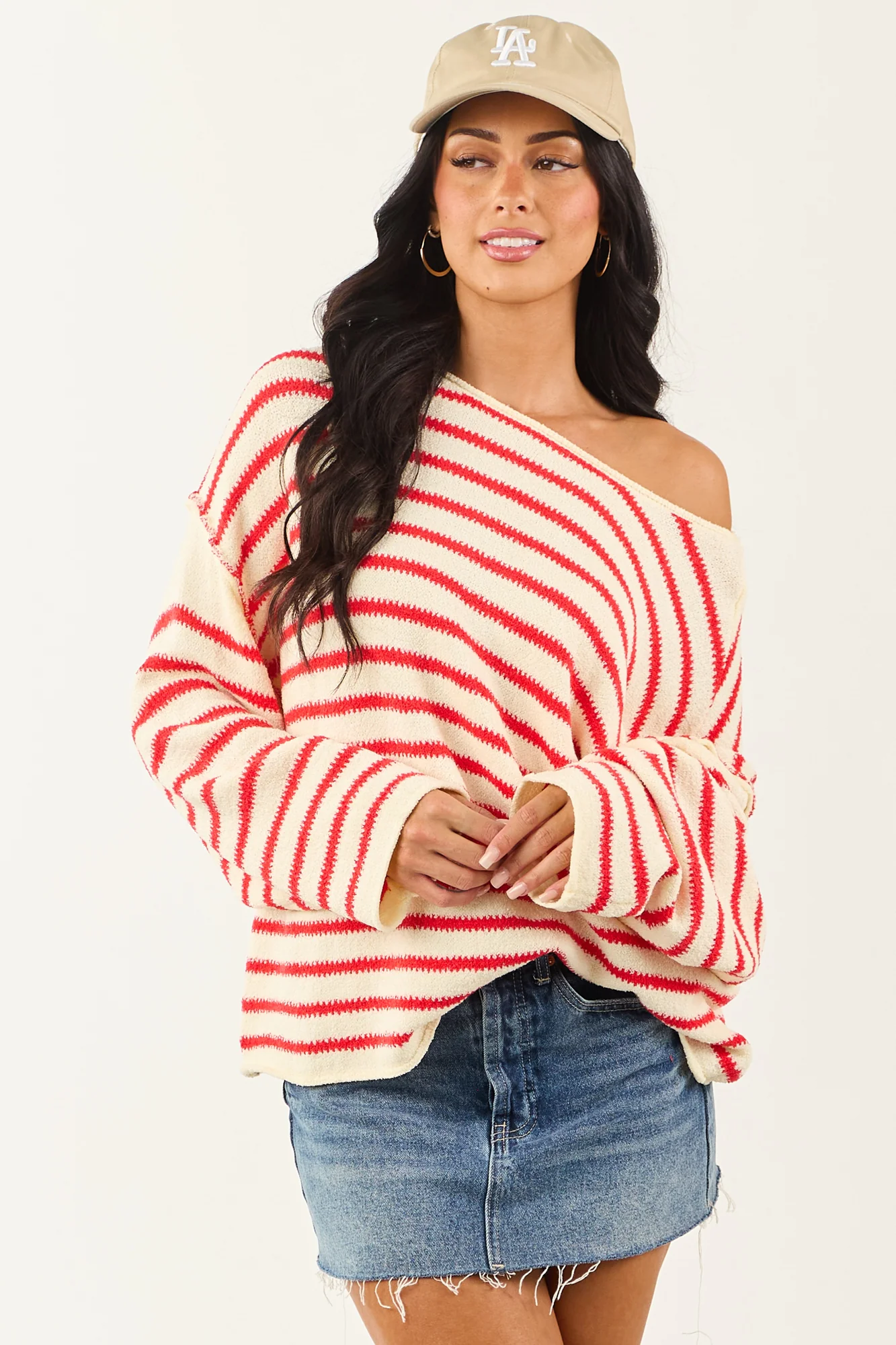Relaxed Striped Knit Sweater - Soft & Oversized Style
