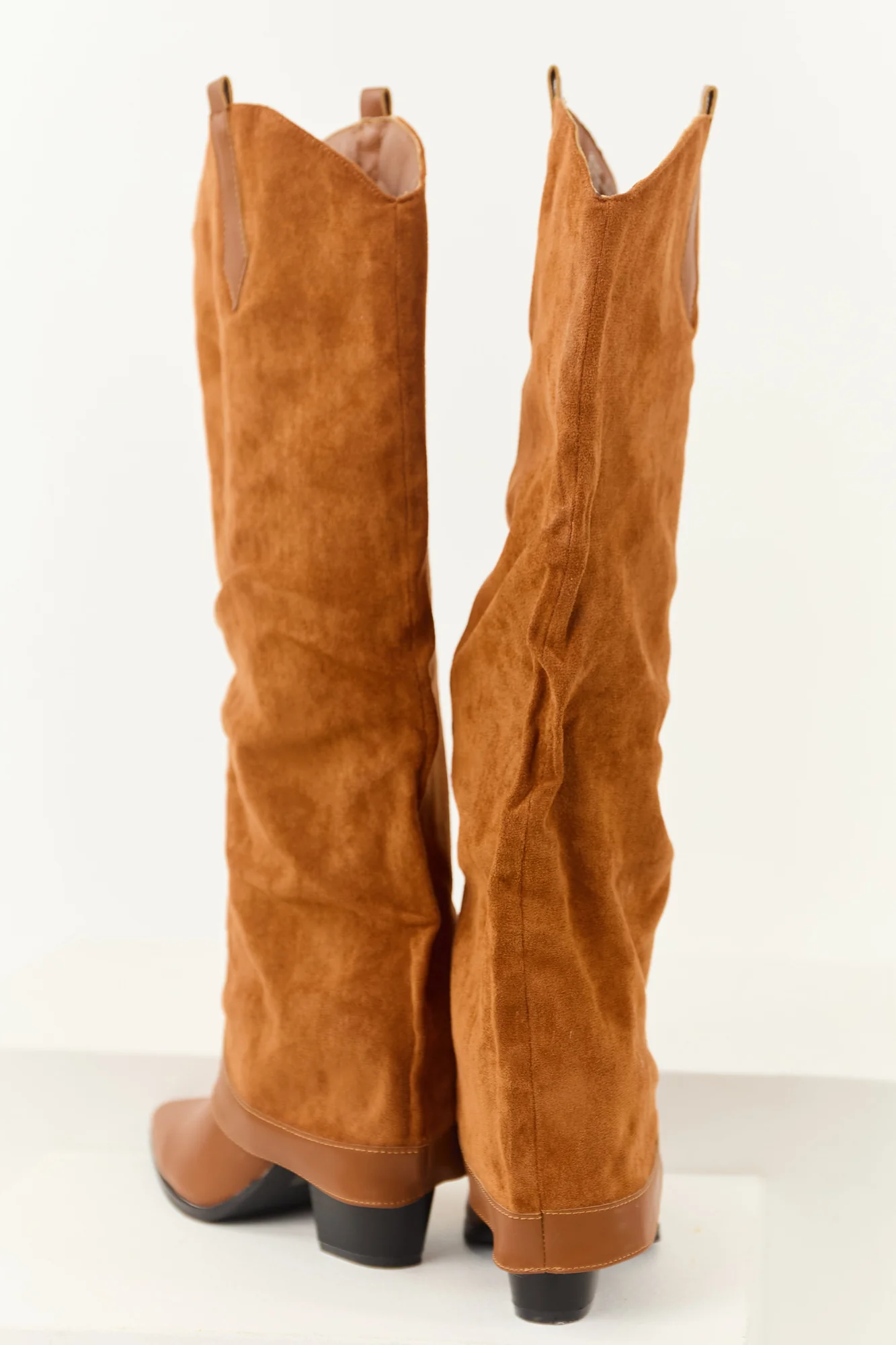 Brown Western Style Knee High Cowboy Boots