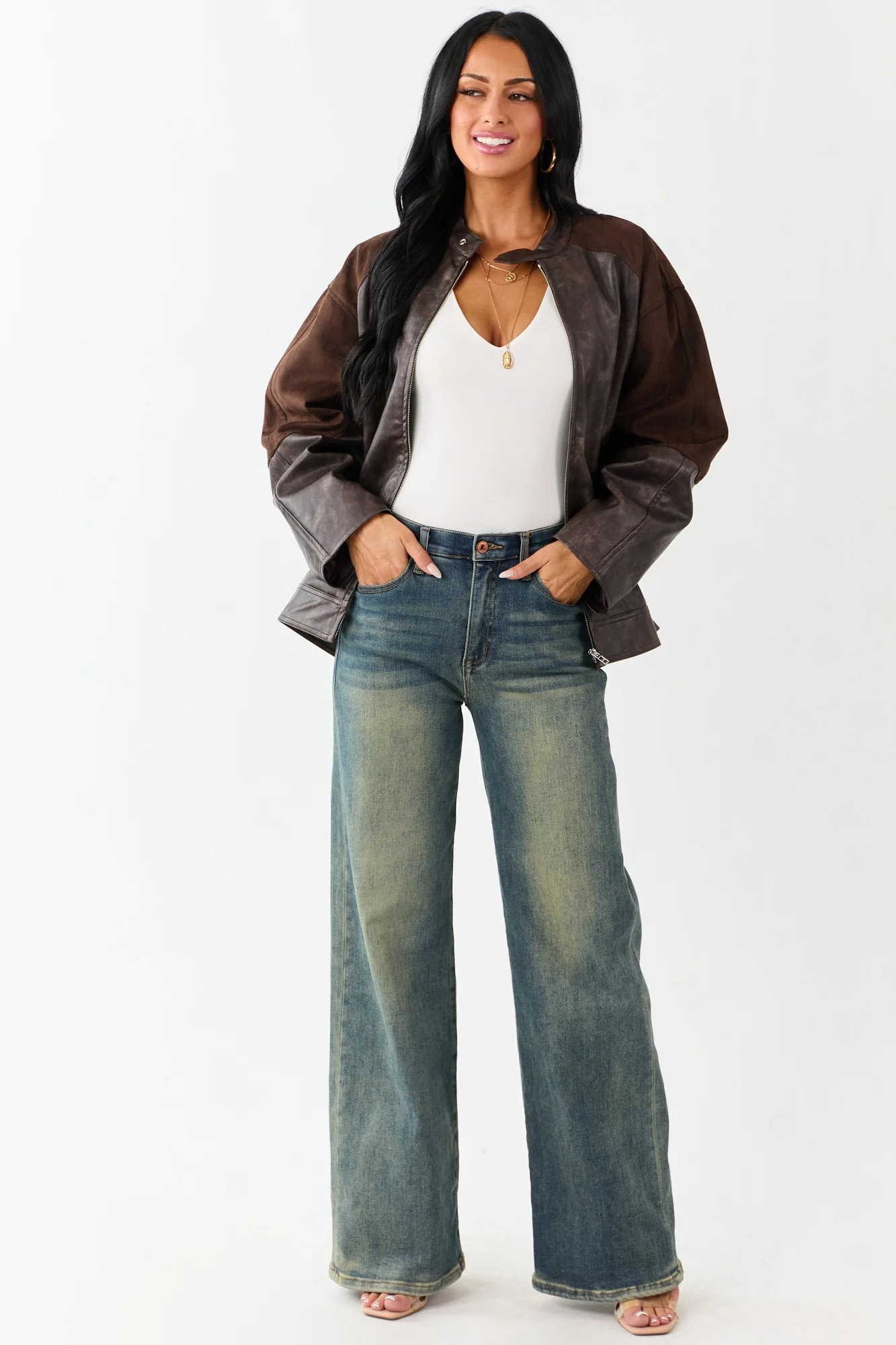 Dark Vintage High Rise Tummy Control Straight Jeans