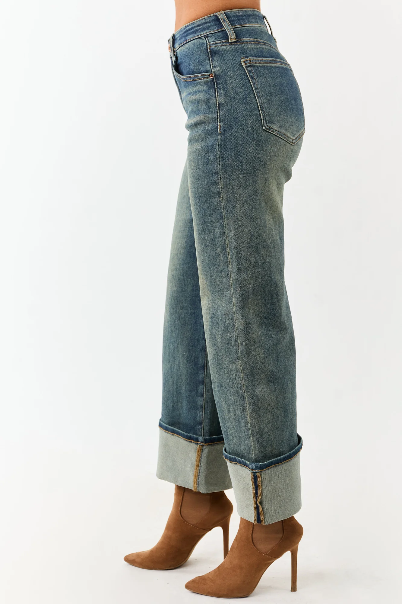 Dark Vintage High Rise Tummy Control Straight Jeans