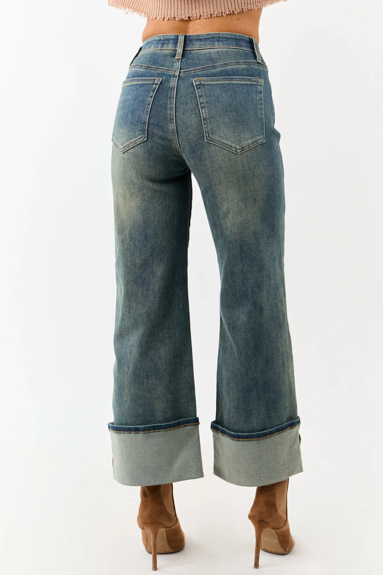 Dark Vintage High Rise Tummy Control Straight Jeans