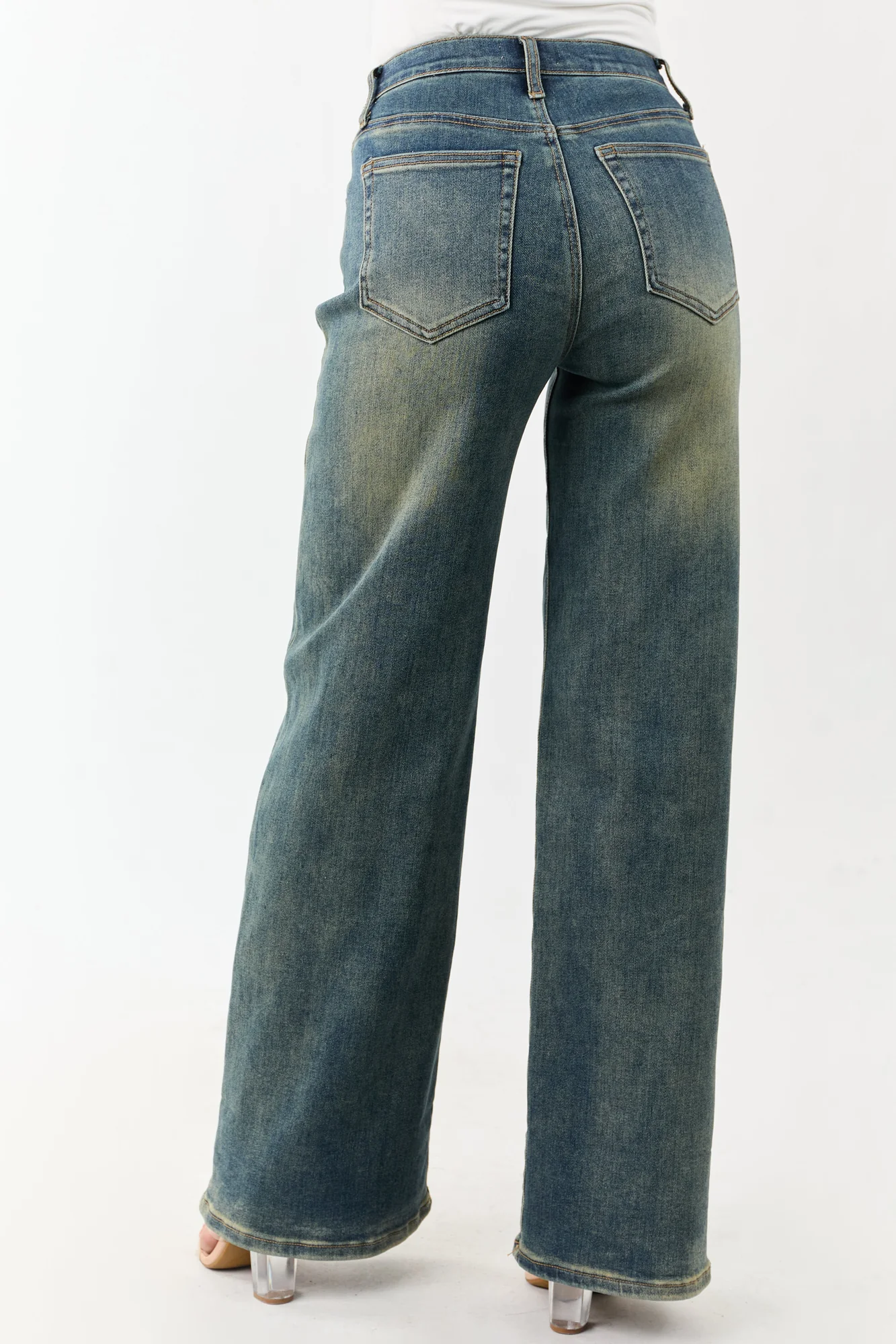 Dark Vintage High Rise Tummy Control Straight Jeans