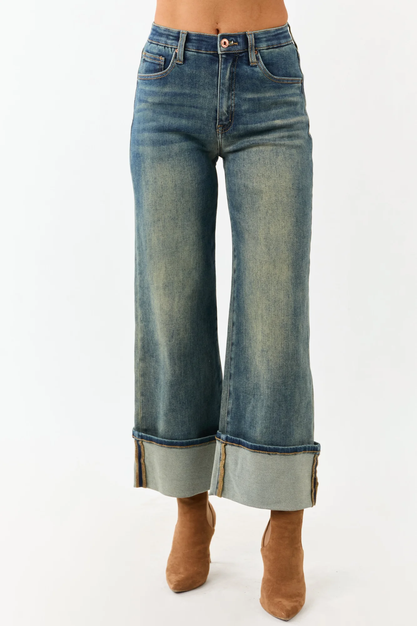 Dark Vintage High Rise Tummy Control Straight Jeans
