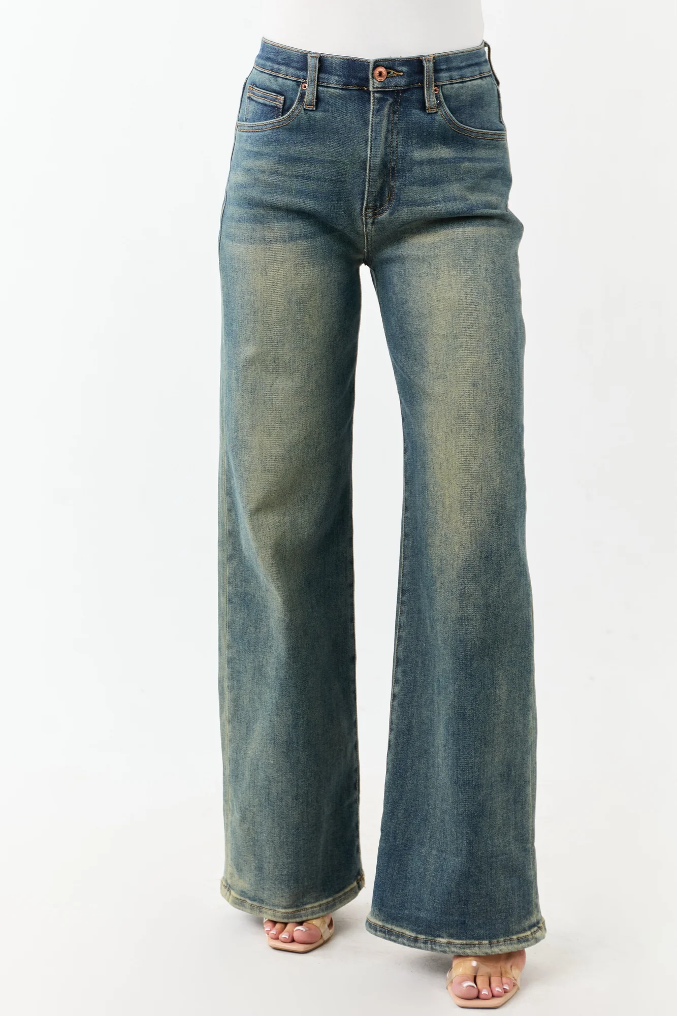 Dark Vintage High Rise Tummy Control Straight Jeans