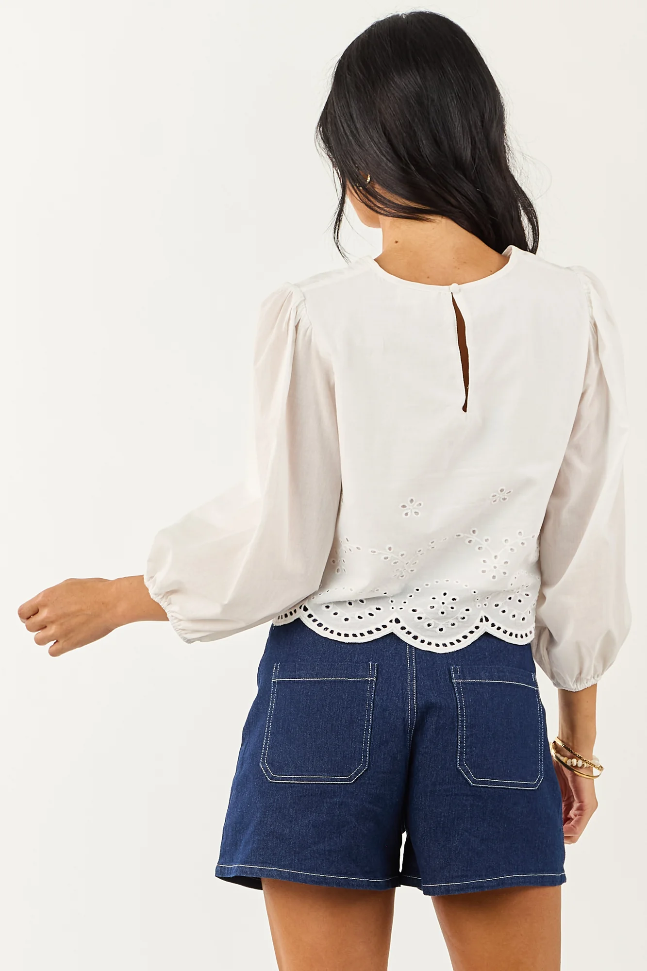 White Eyelet Cotton Crop Top - Breezy & Classy Style