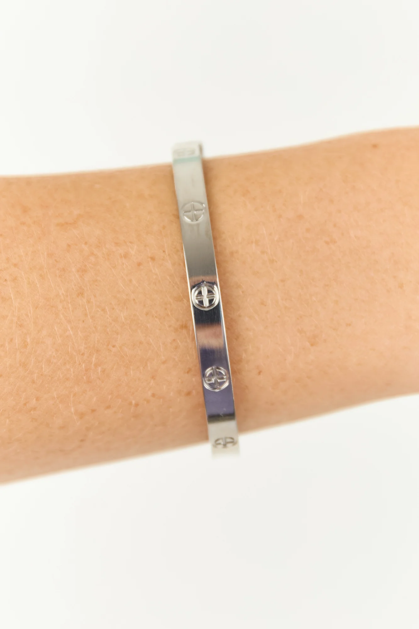 Silver Stainless Steel Braided Bangle Bracelet