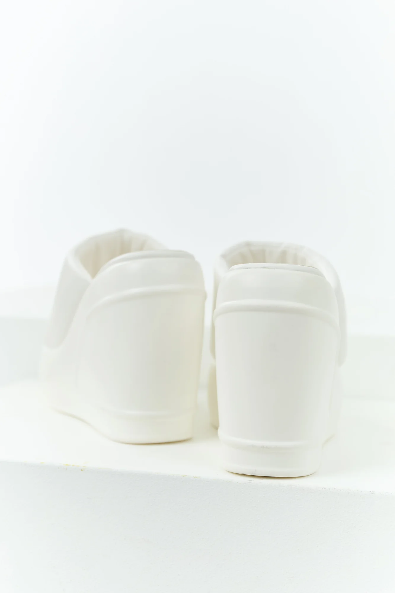 White Platform Wedge Sneakers with Cushioned Straps