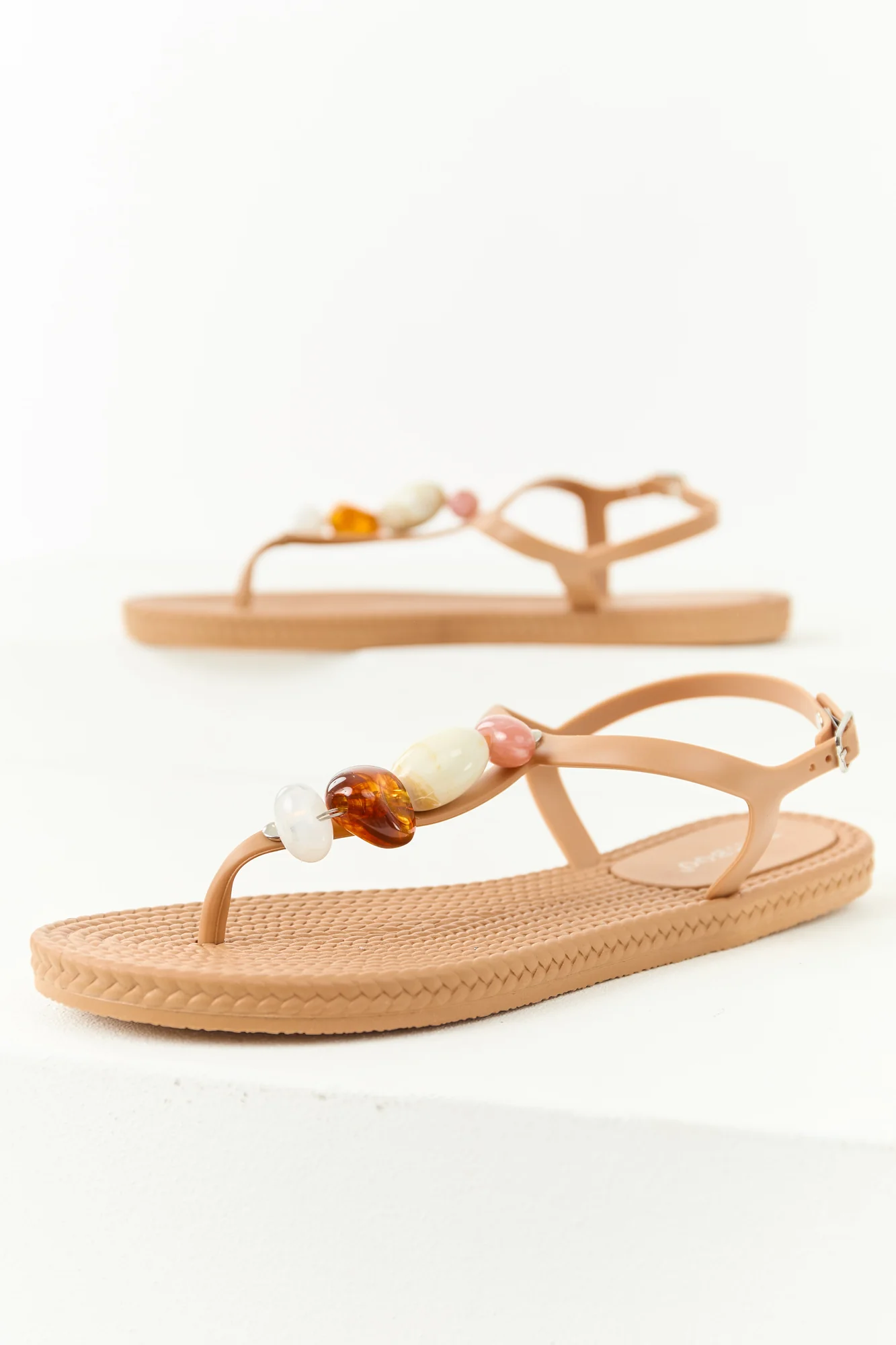 Earth Goddess Sandals with Stone Embellishments