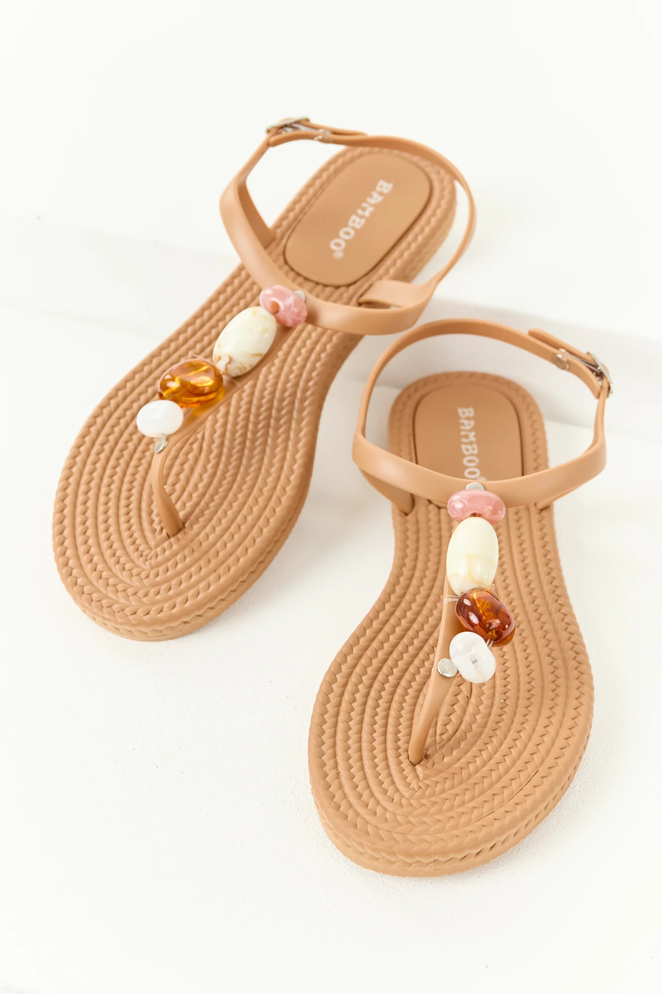 Earth Goddess Sandals with Stone Embellishments