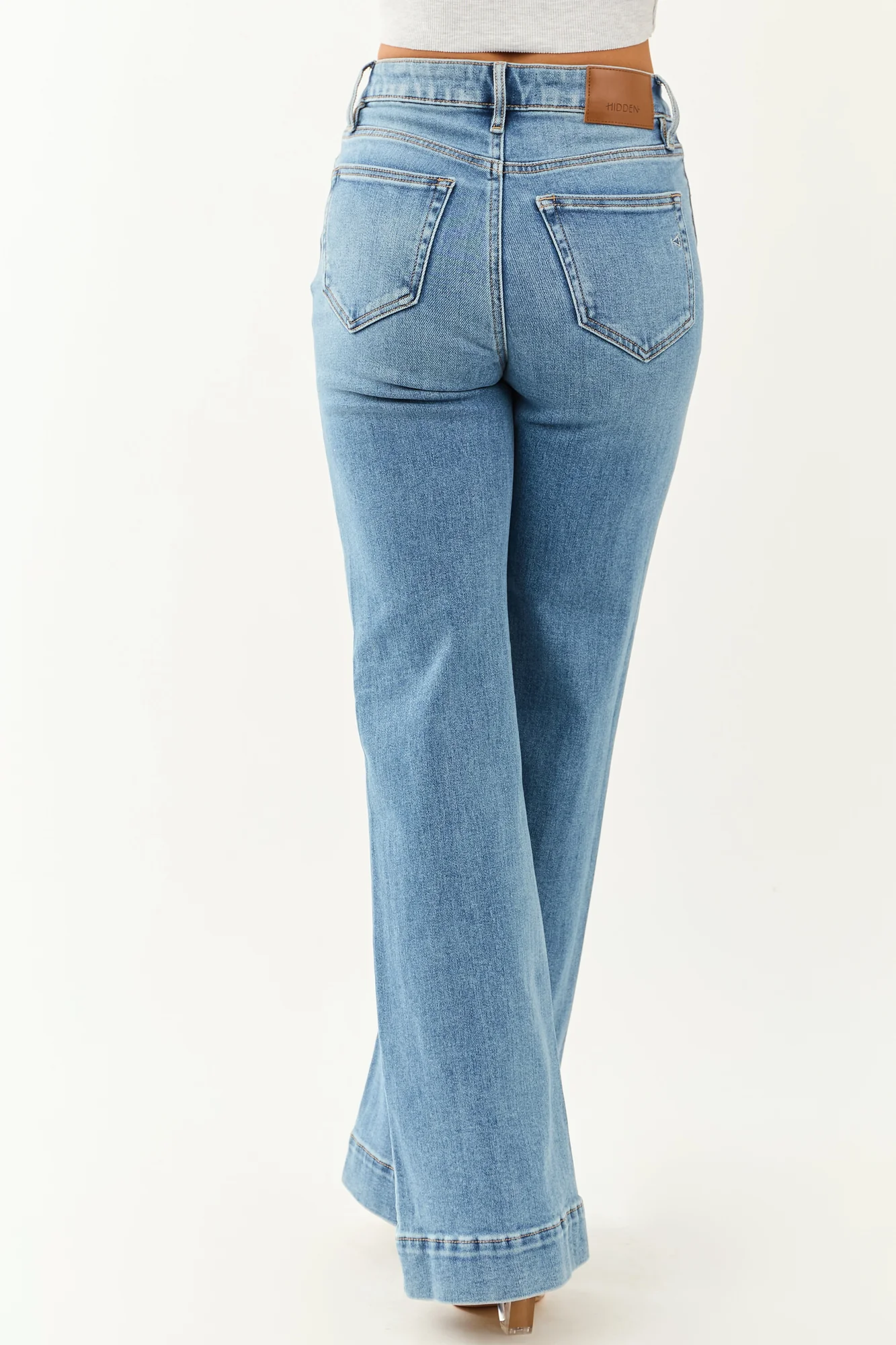 Medium Wash Stretchy Bootcut Jeans High Rise Womens Denim Pants