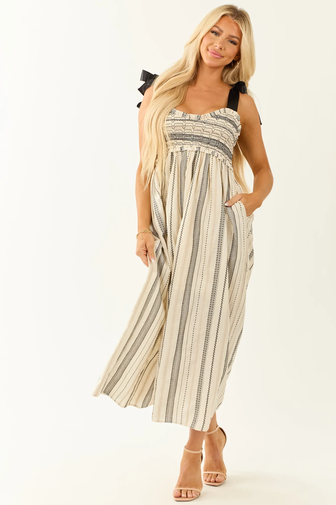 Ivory Abstract Print Elegant Maxi Dress