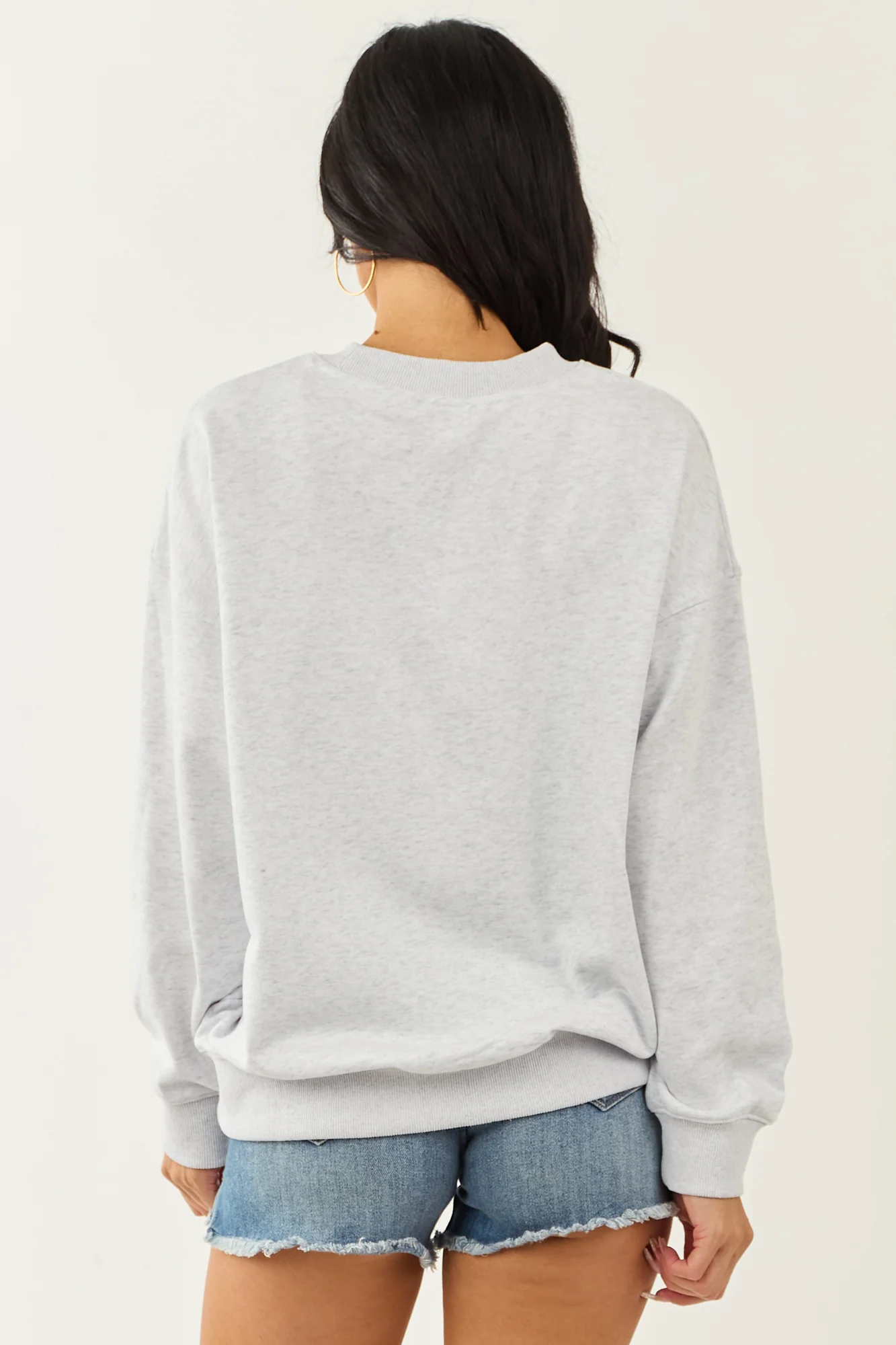 USA Patchwork Graphic Sweatshirt in Dove Grey