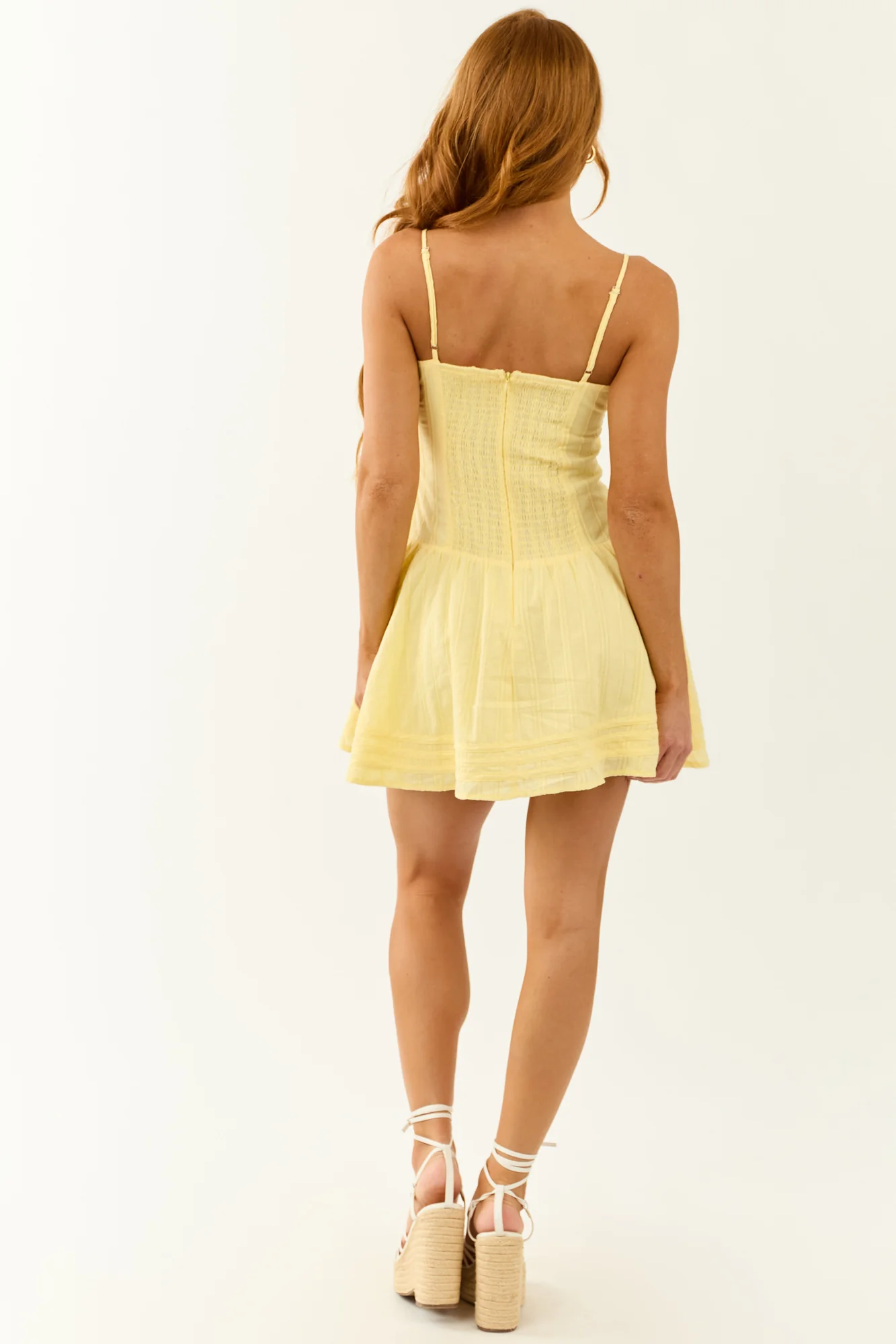 Baby Pink Drop Waist Cotton Mini Dress