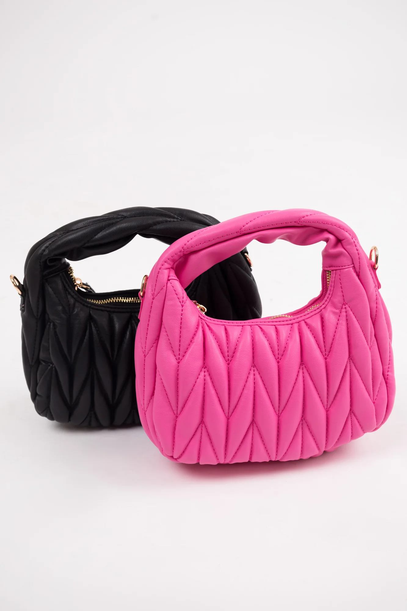 Textured Black Faux Leather Shoulder Bag Womens Handbag