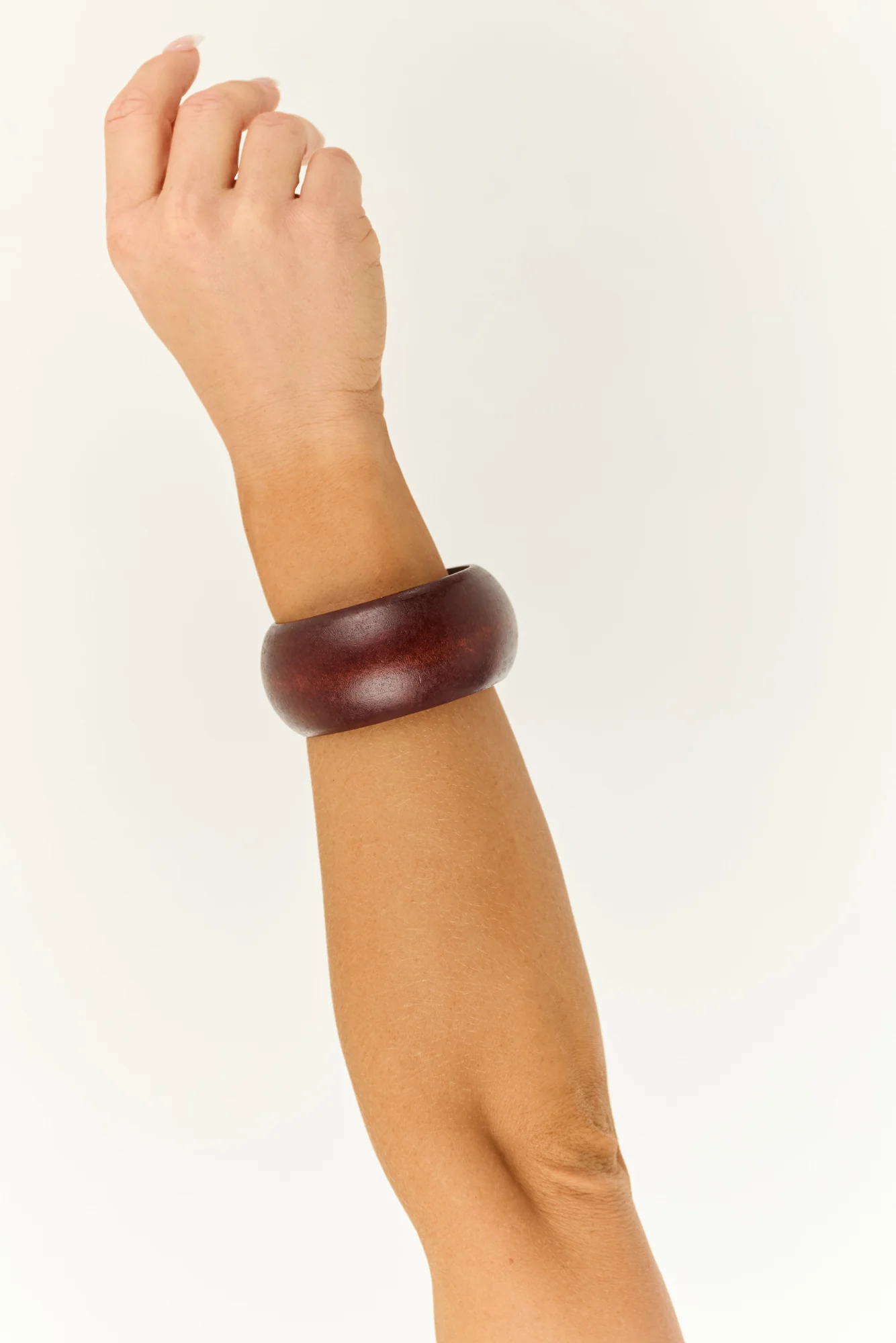 Brown Wide Wood Bracelet Cinnamon Bangle
