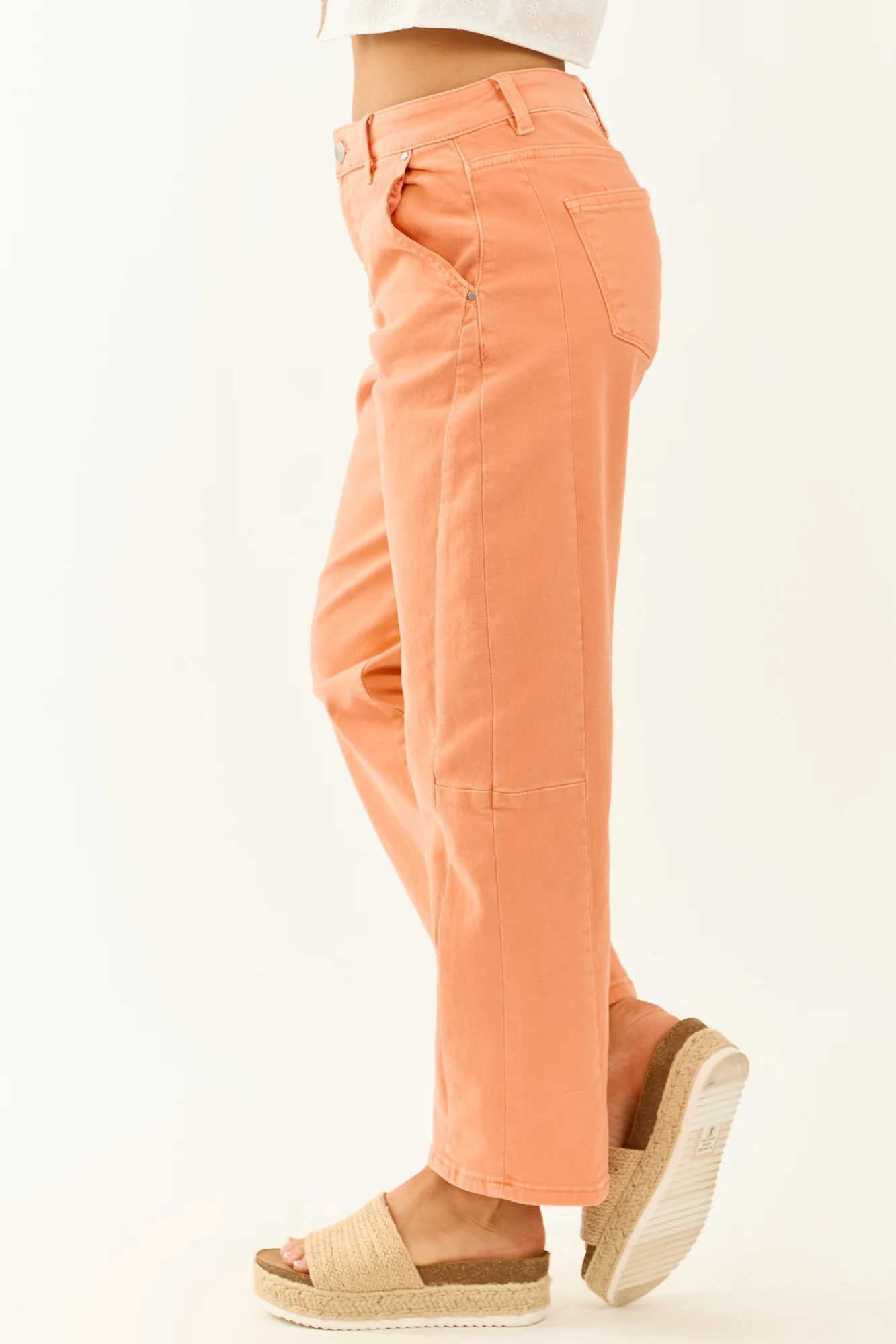 Orange Relaxed Barrel Jeans with Comfort Fit
