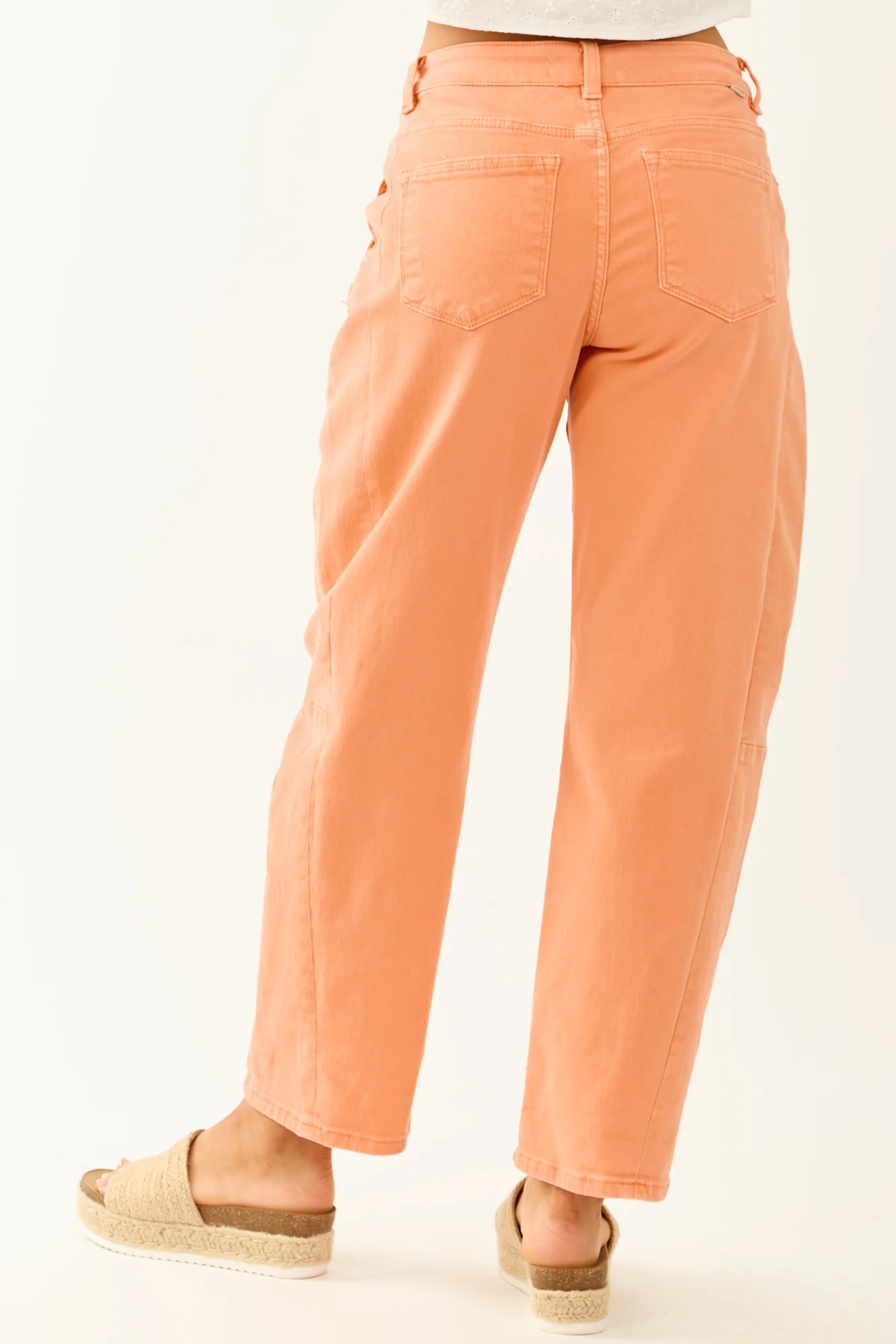 Orange Relaxed Barrel Jeans with Comfort Fit