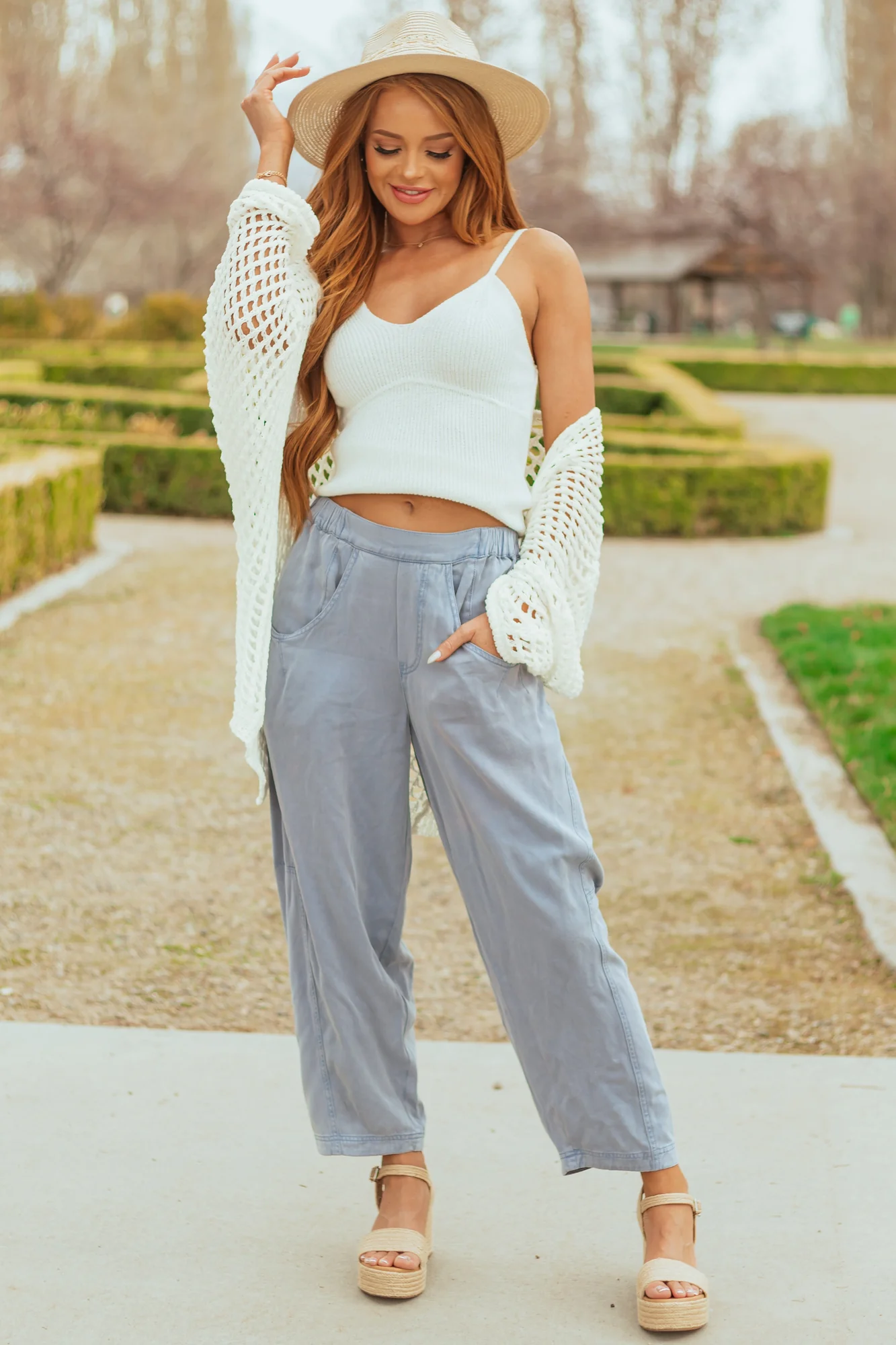 Vintage Wash Blue Lightweight Barrel Pants