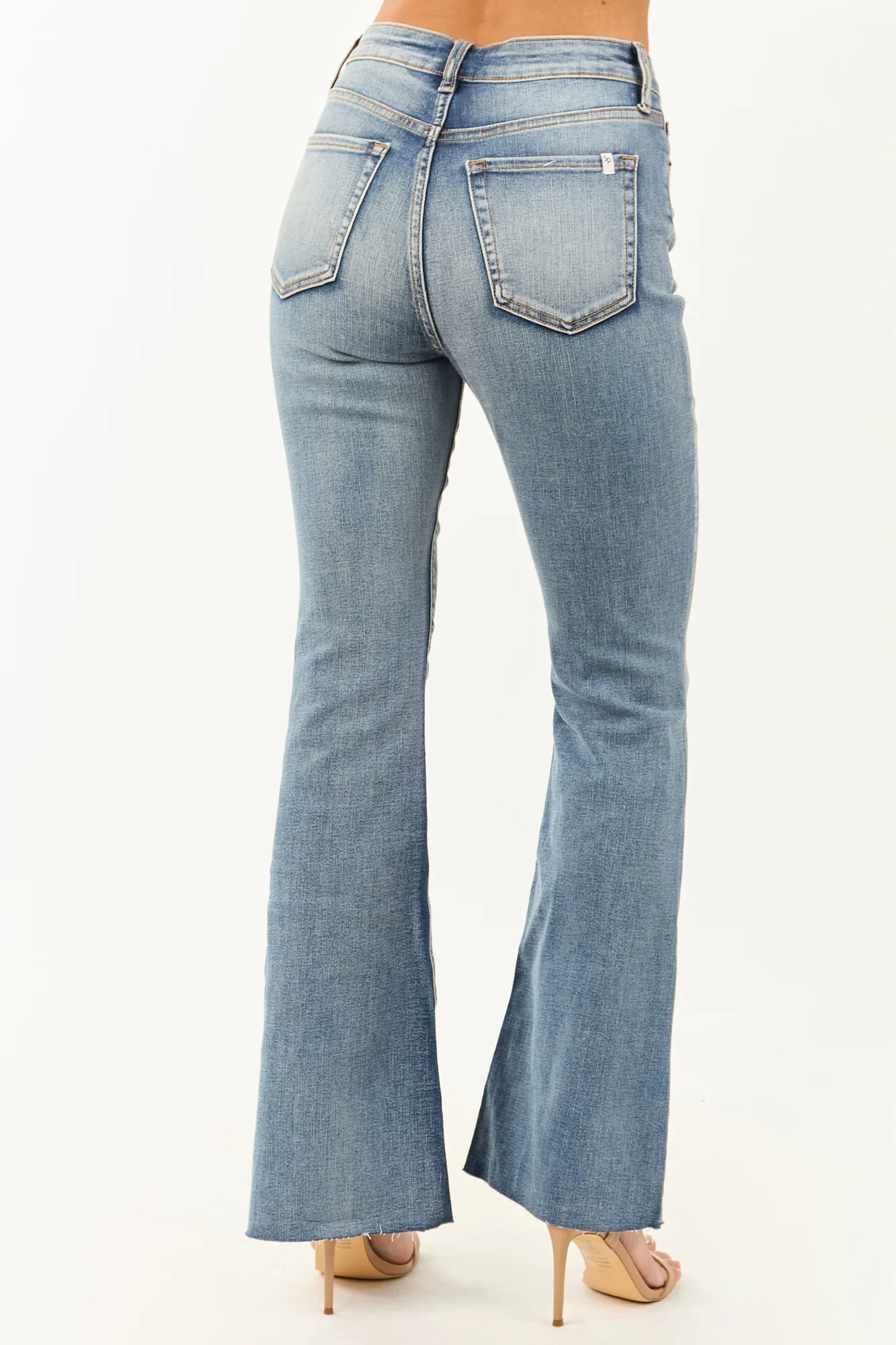 Medium Wash High Rise Stretchy Flare Jeans