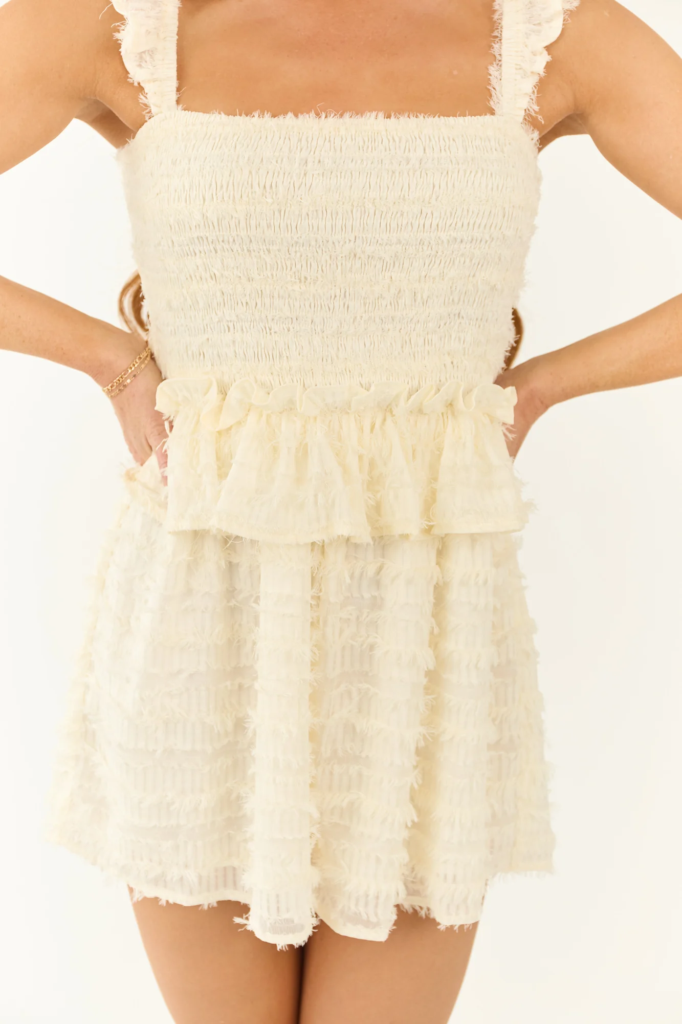 Baby Pink Ruffled Romper Dress