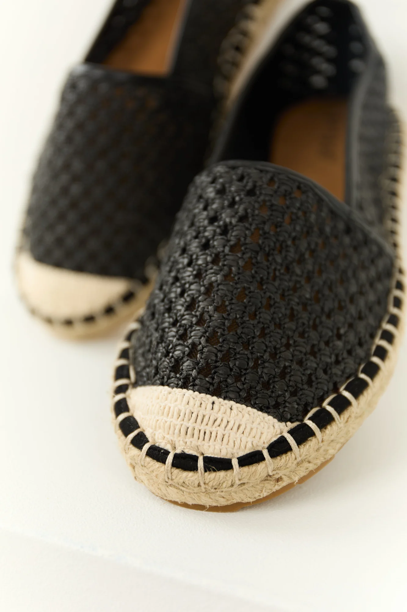 Black Woven Slip-On Espadrilles - Womens Casual Shoes