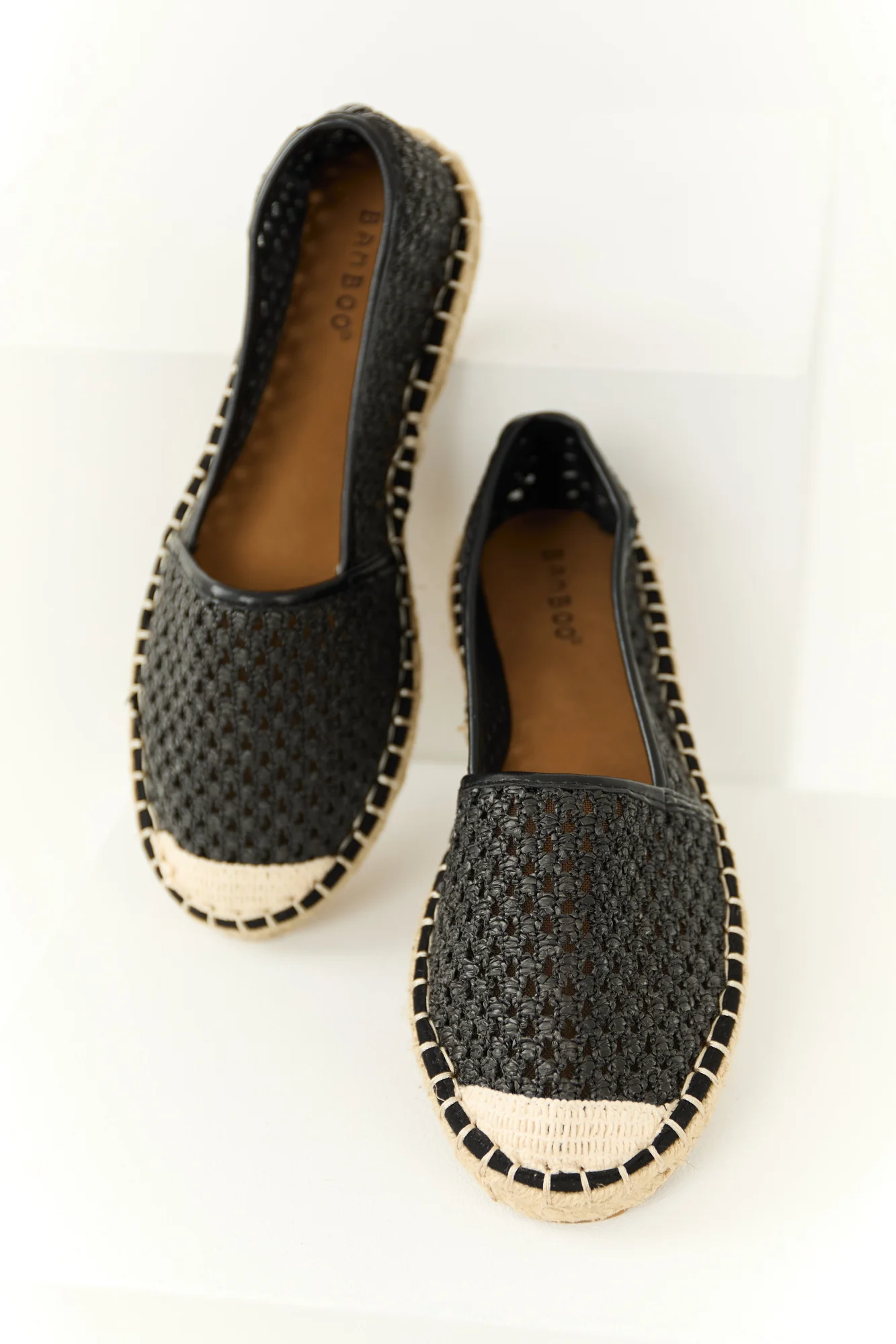 Black Woven Slip-On Espadrilles - Womens Casual Shoes