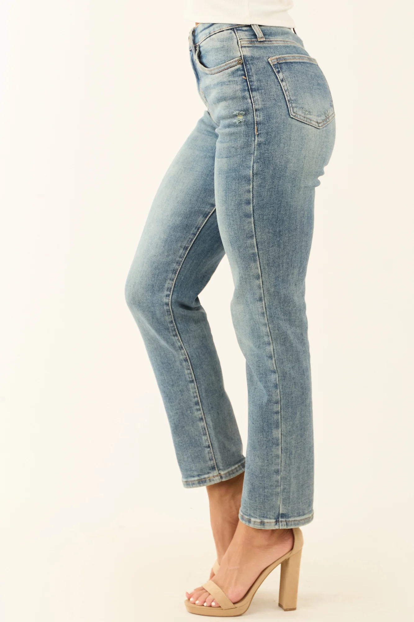 Stretchy Tummy Control Slim Straight Jeans