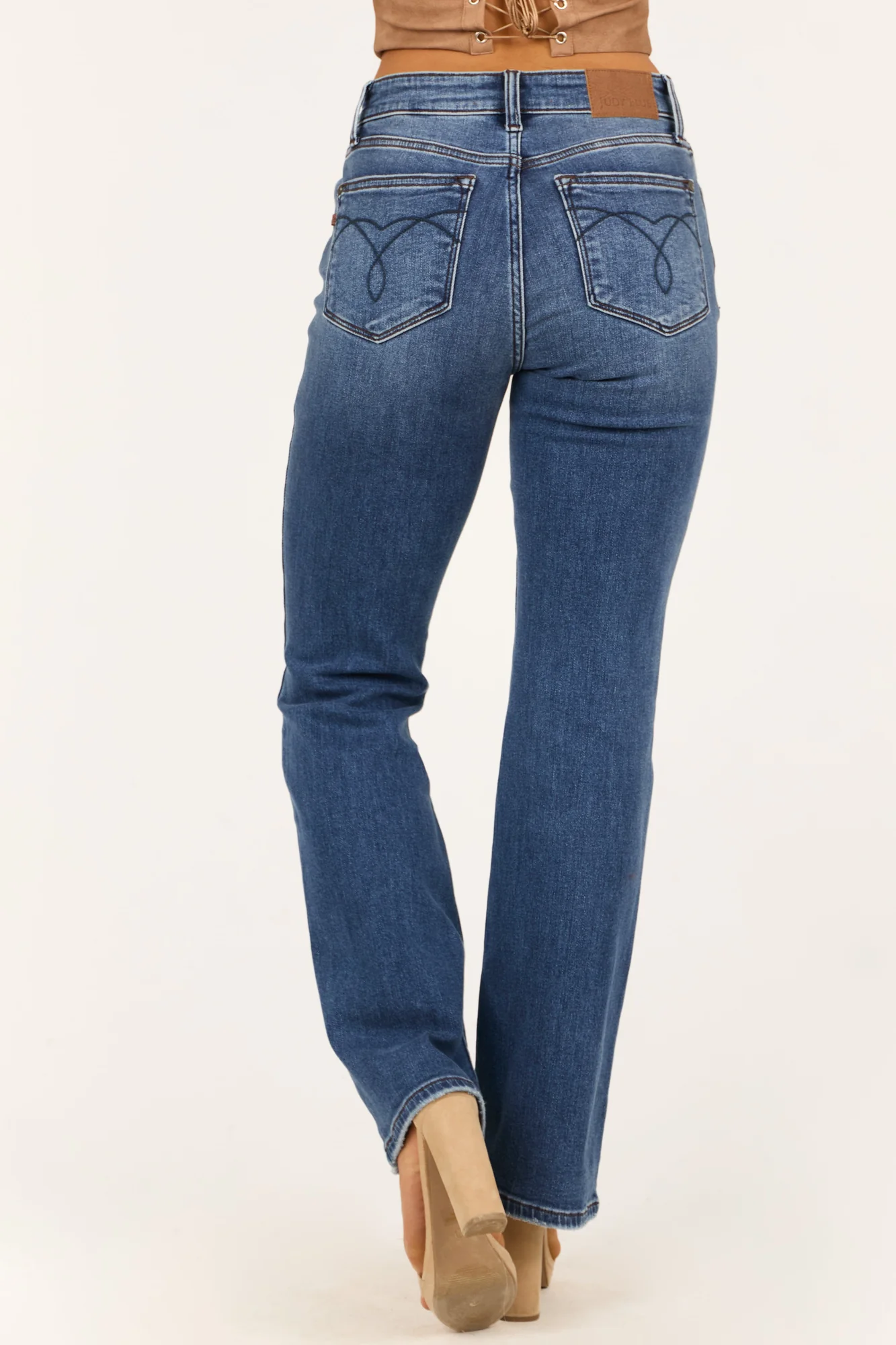 Thermal Lined Dark Wash Bootcut Jeans for Women