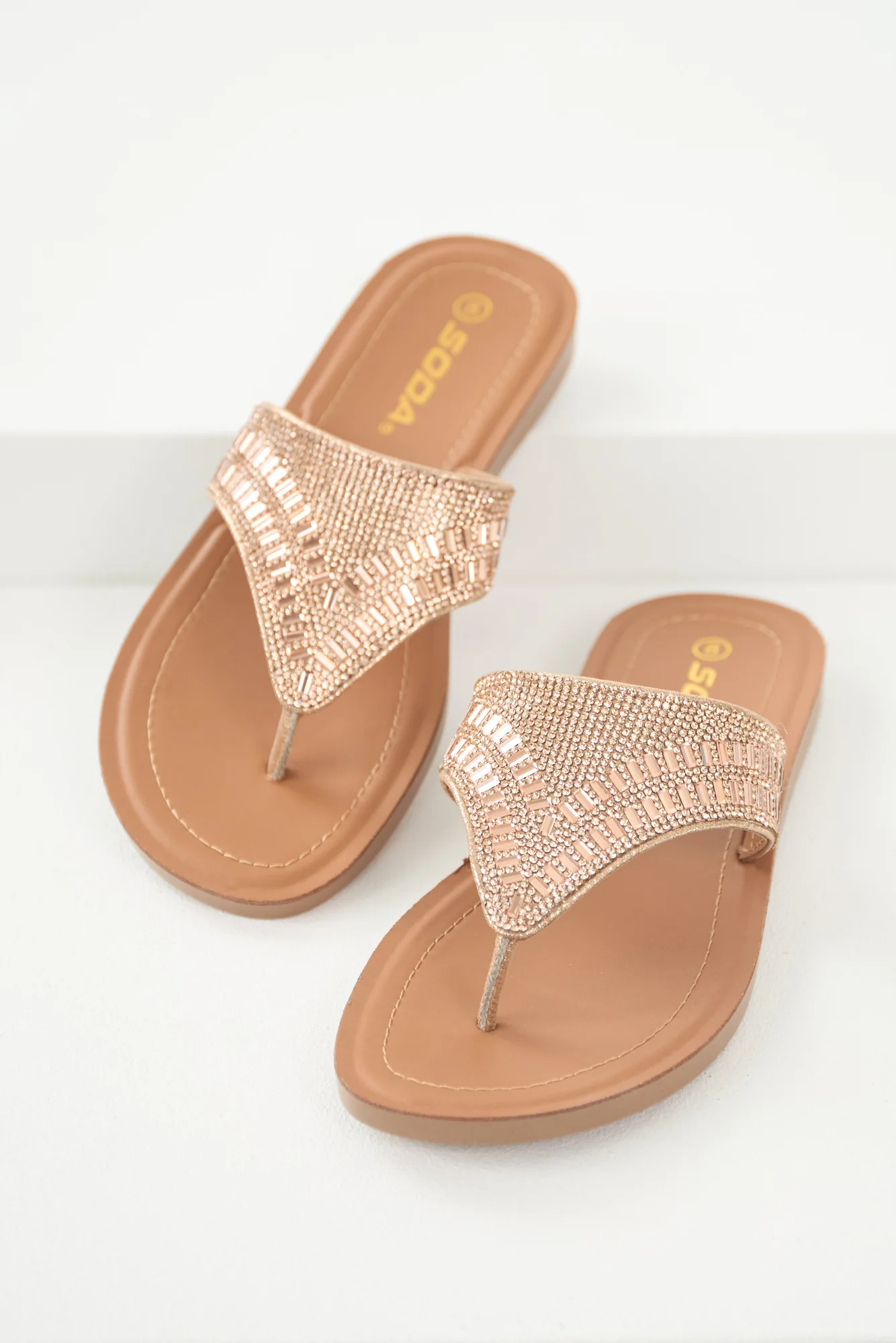 Rhinestone Pink Slip On Platform Sandals