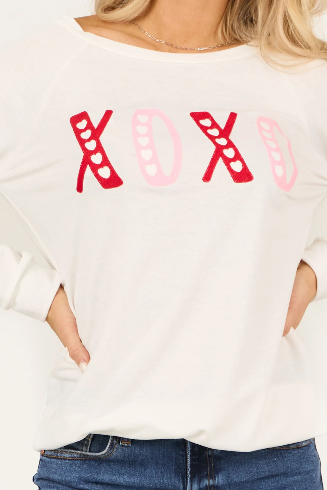 Cherry Blush Raglan Sleeve Pullover Top