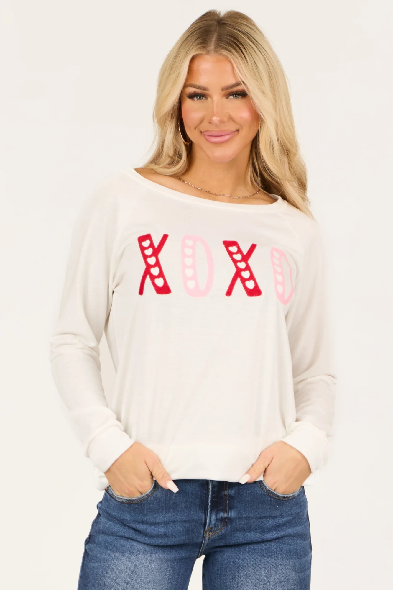 Cherry Blush Raglan Sleeve Pullover Top