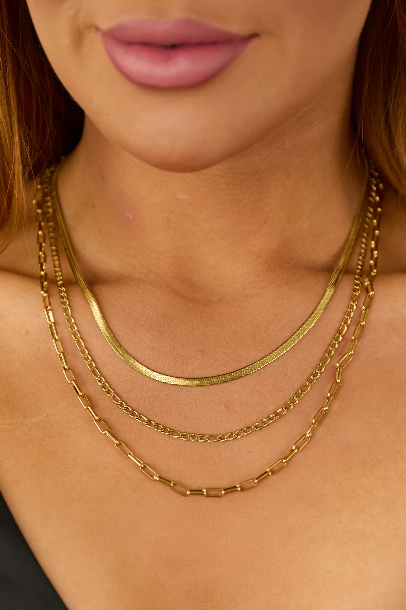 Gold Multi-Style Chain Necklace Set
