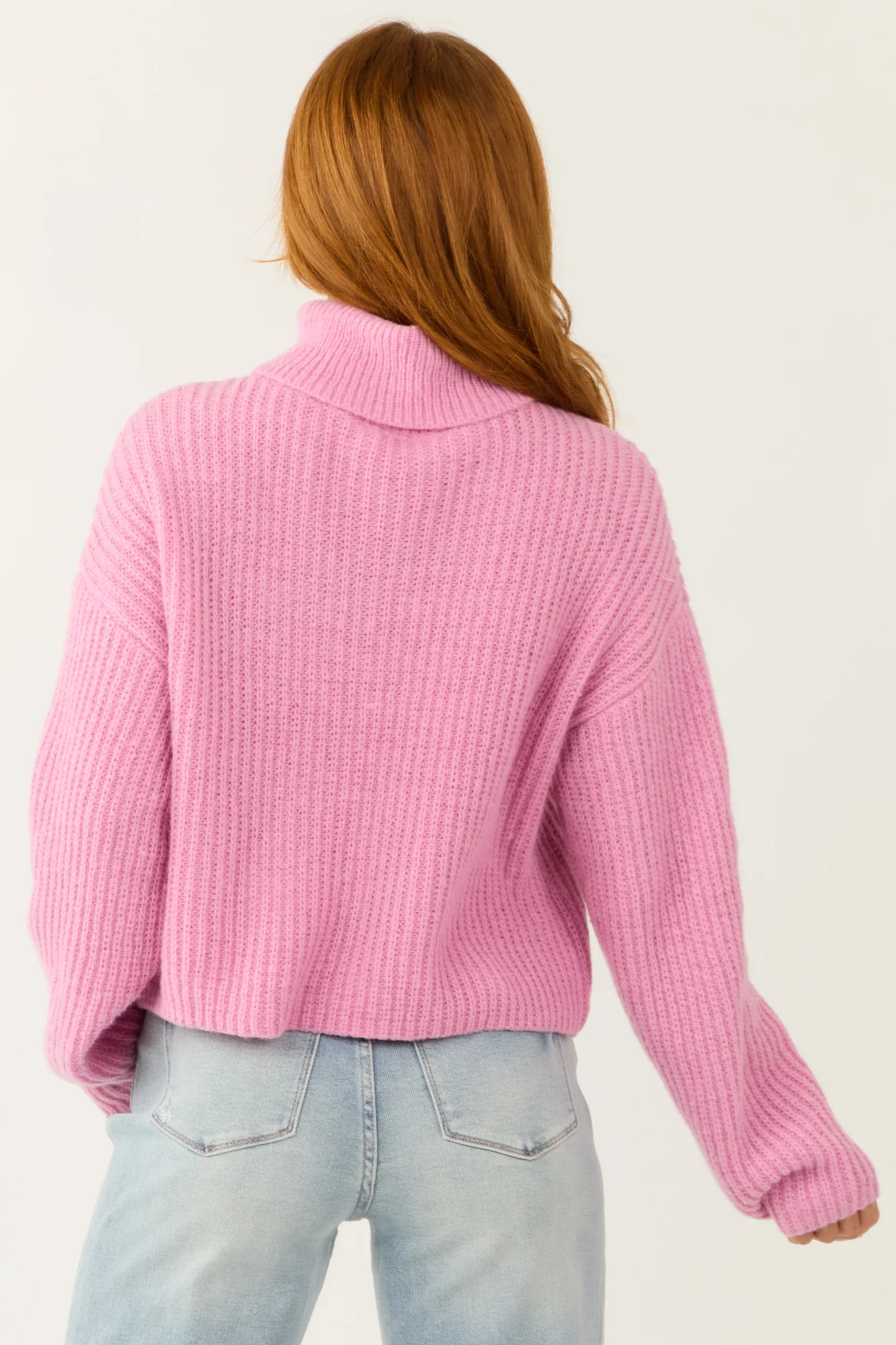 Chunky Baby Pink Turtleneck Sweater