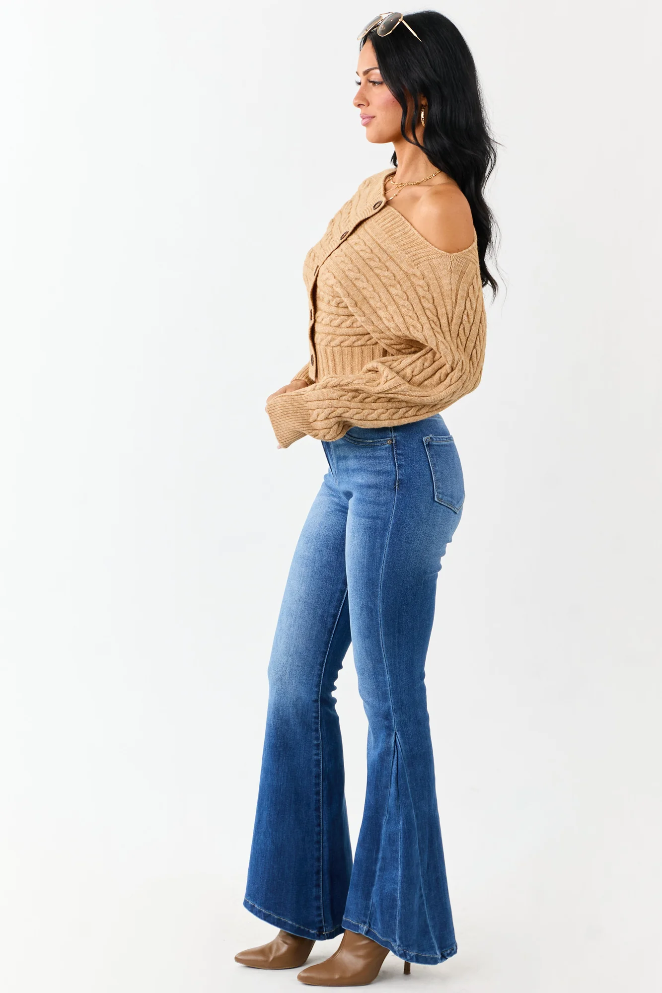 Medium Wash Tall Flare Leg Jeans for Women