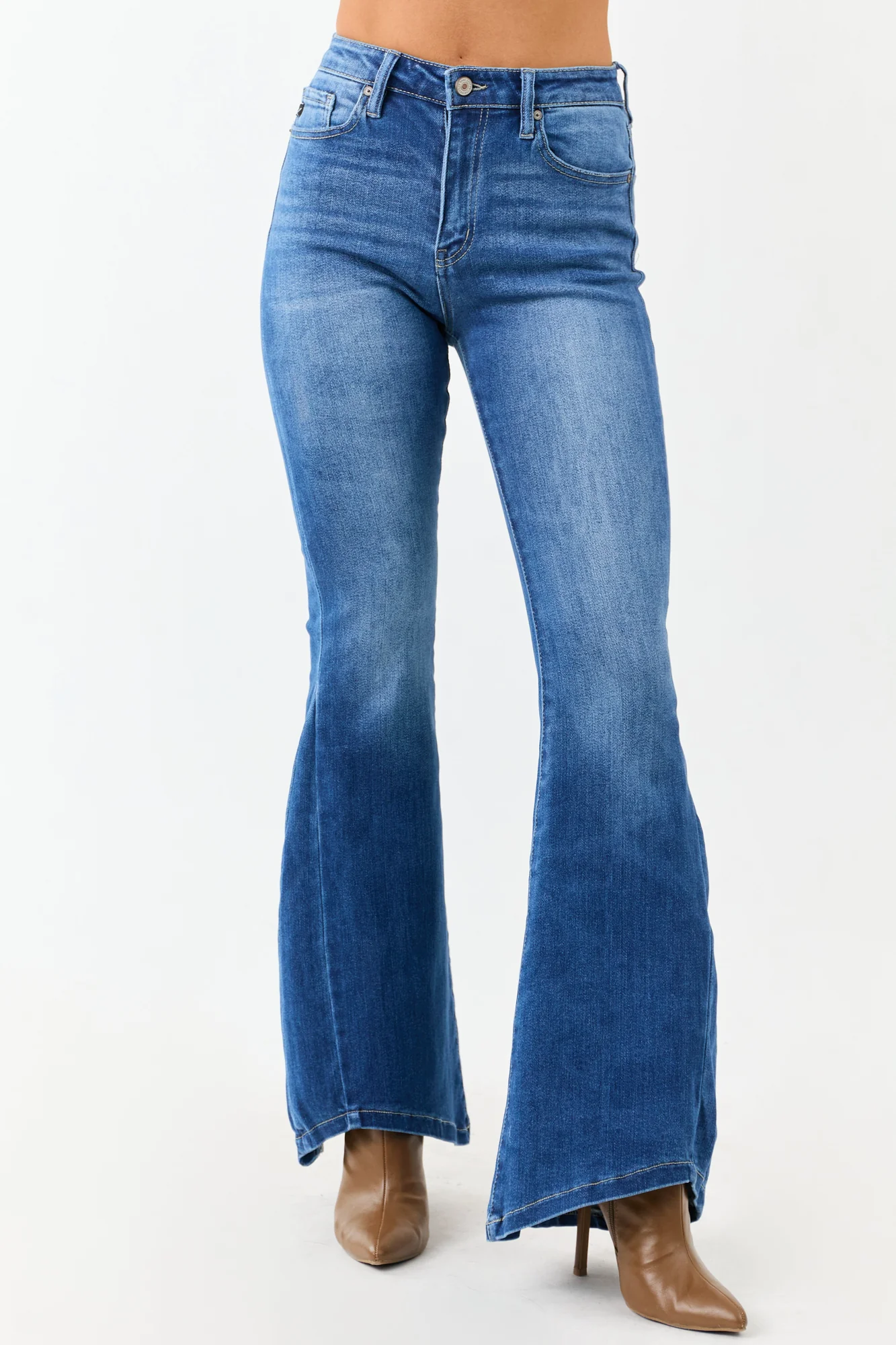 Medium Wash Tall Flare Leg Jeans for Women