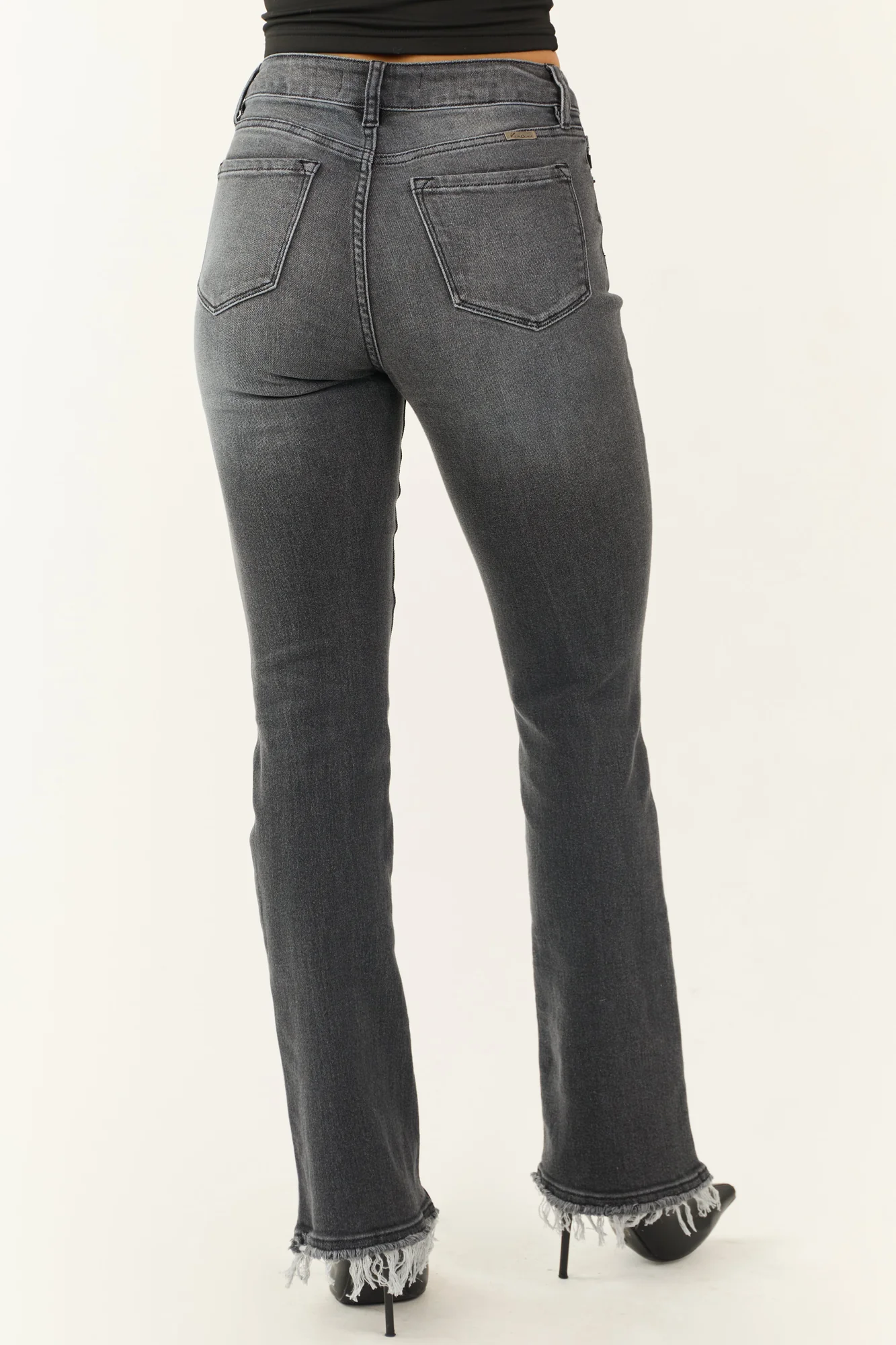 High Rise Stone Wash Bootcut Jeans for Women