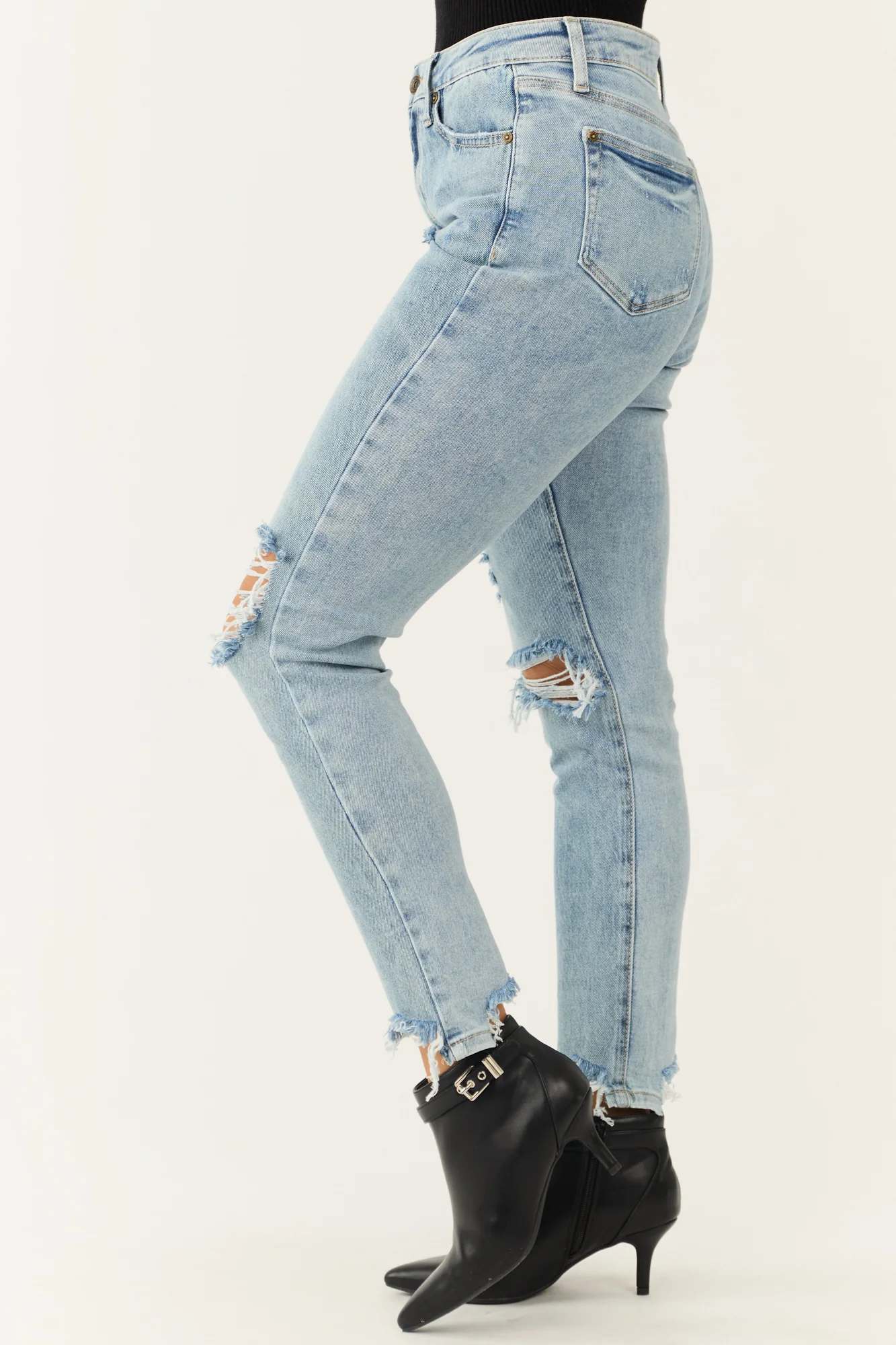 Light Wash High Rise Straight Leg Jeans