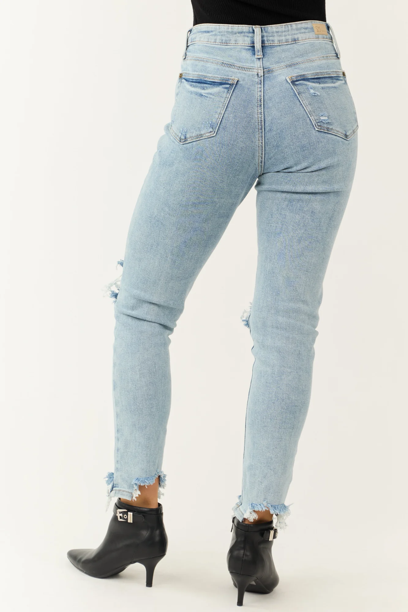 Light Wash High Rise Straight Leg Jeans