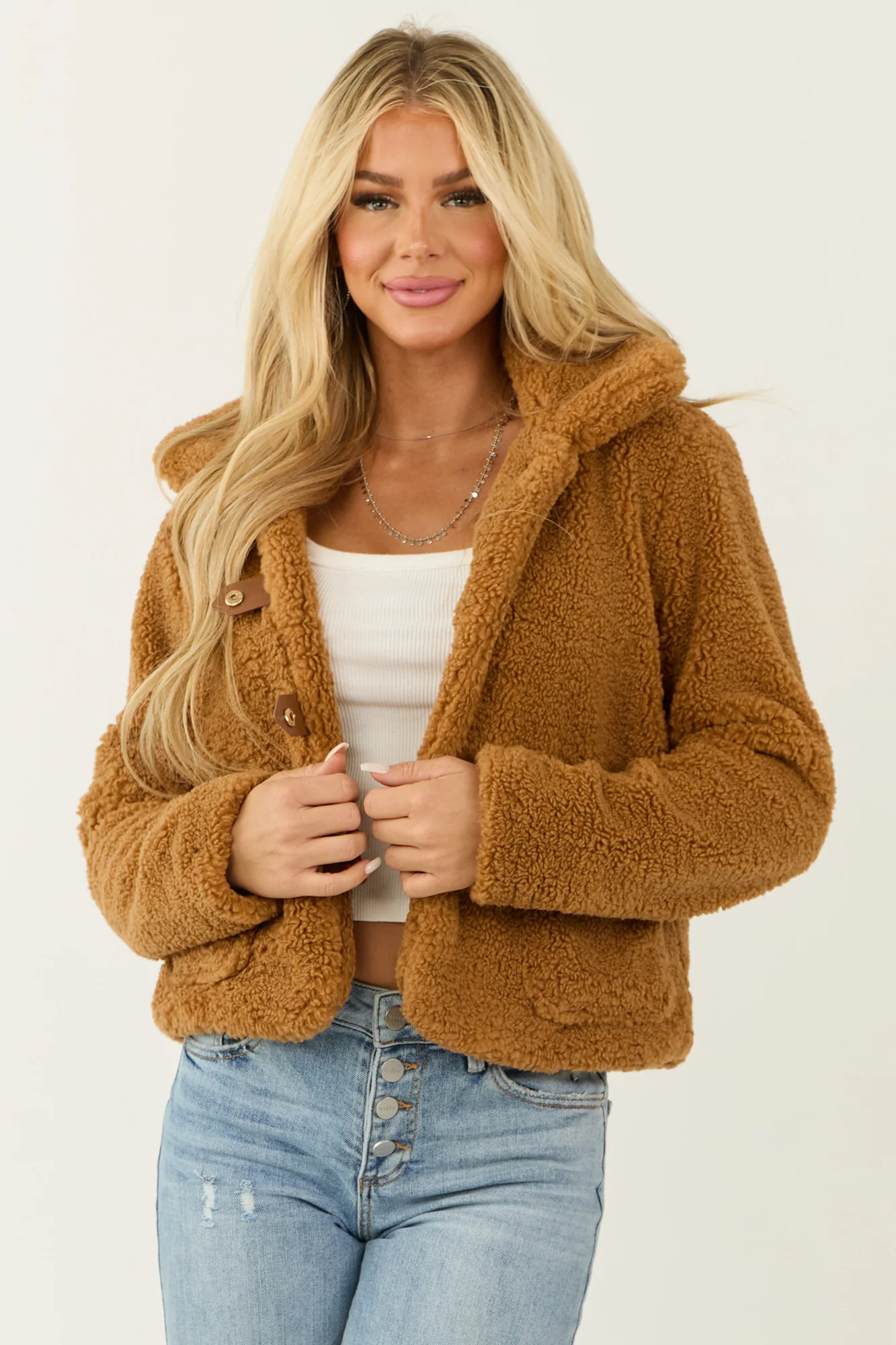 Cozy Brown Sherpa Collared Jacket