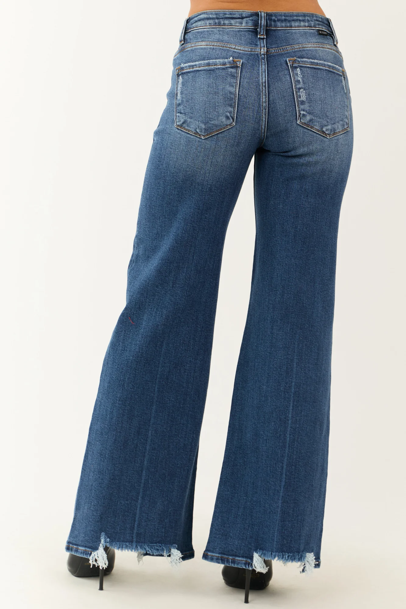 Dark Wash High Rise Flare Leg Jeans