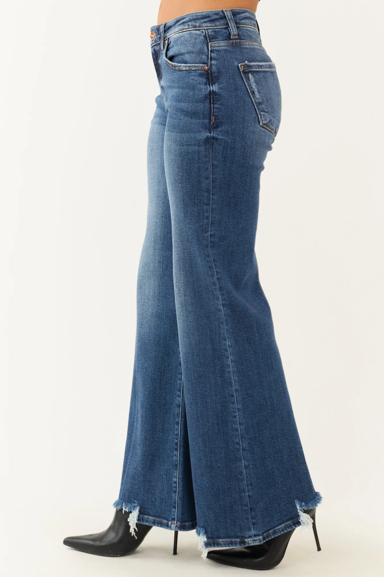 Dark Wash High Rise Flare Leg Jeans
