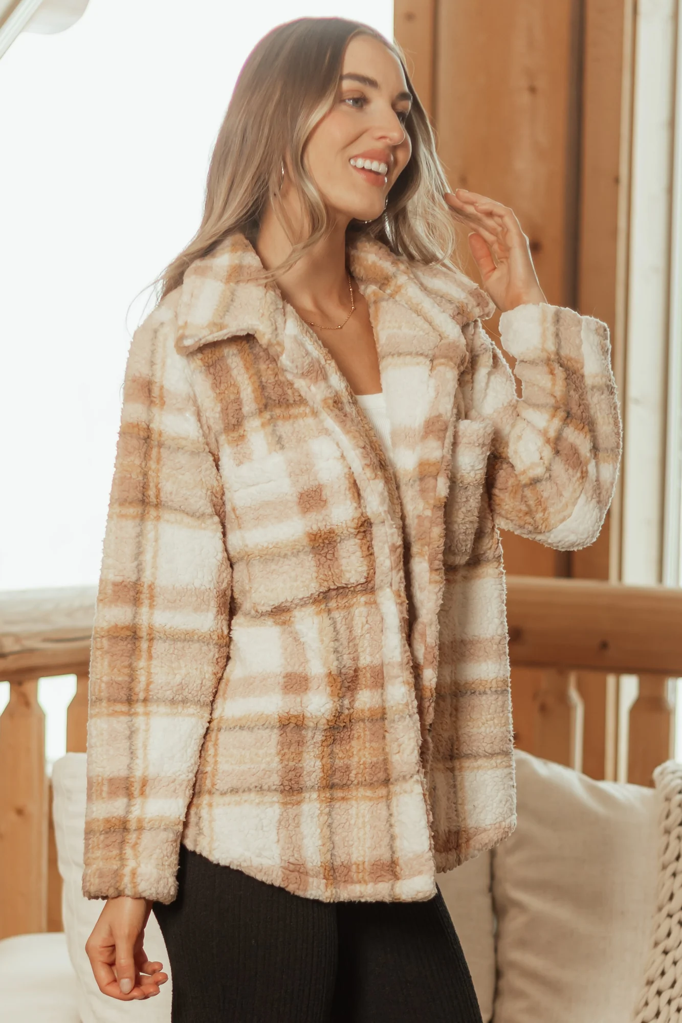 Cozy Mustard Sherpa Button Down Shacket