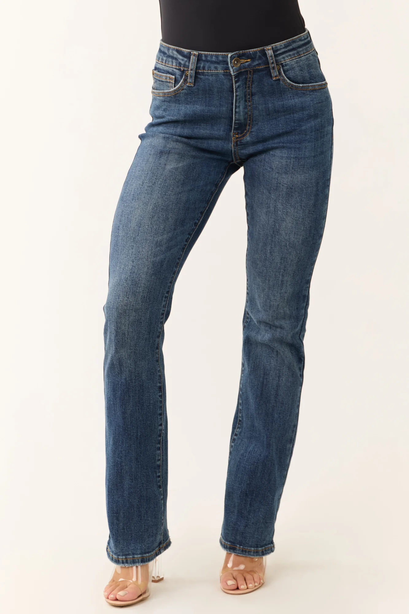 Slim Fit Dark Wash Bootcut Jeans for Women