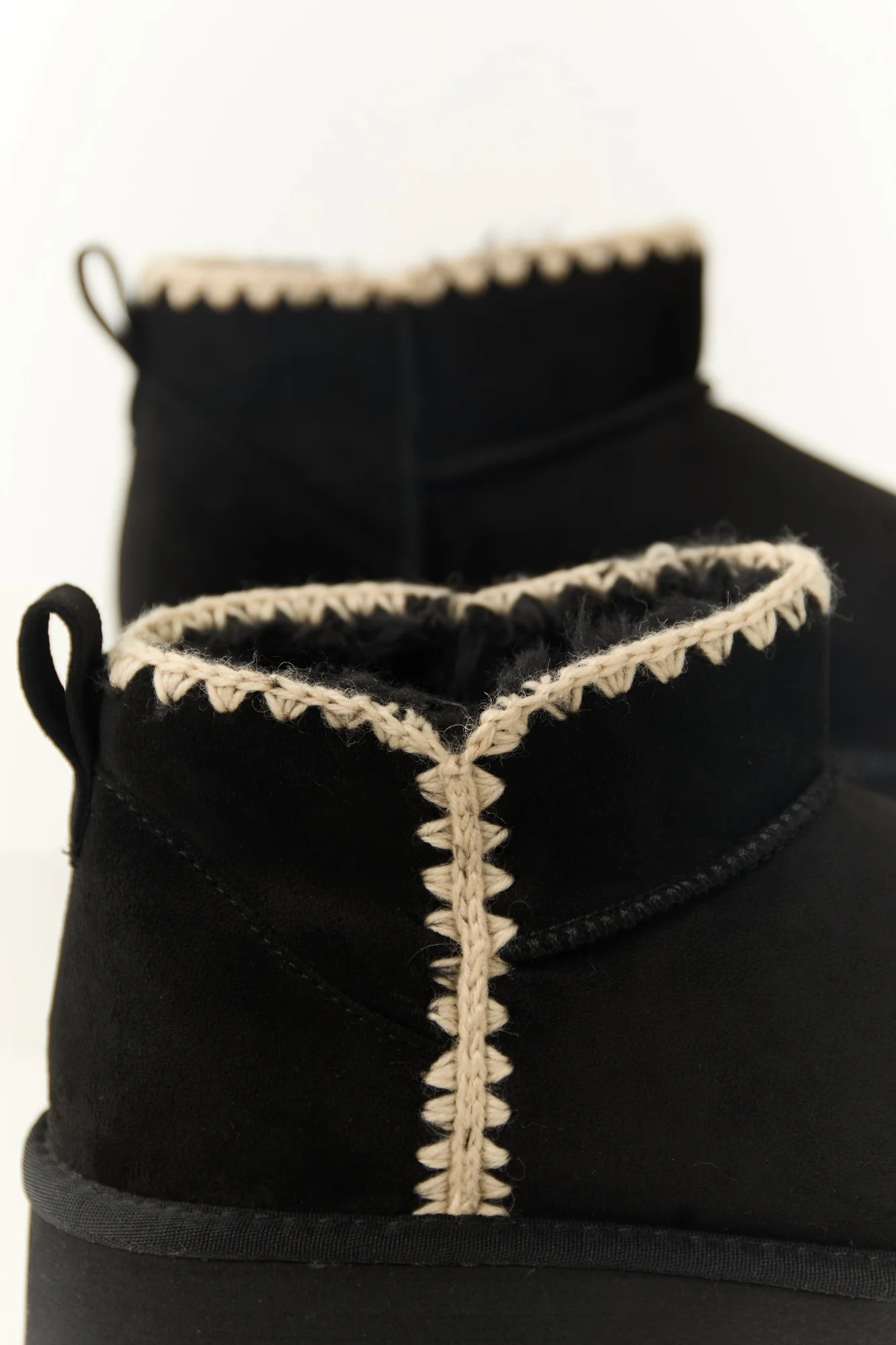 Womens Black Suede Ankle Platform Boots