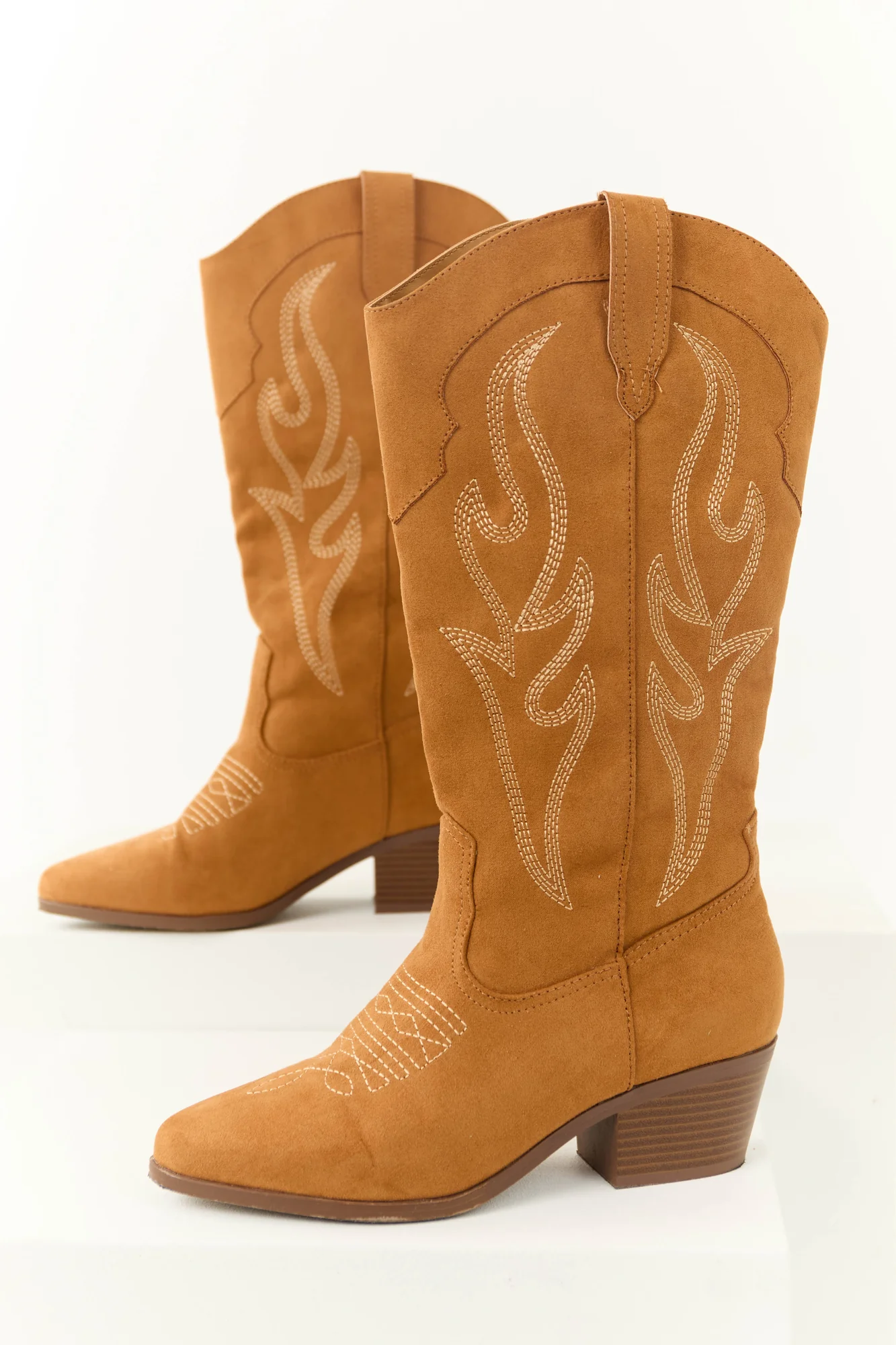 Brown Embroidered Cowboy Boots