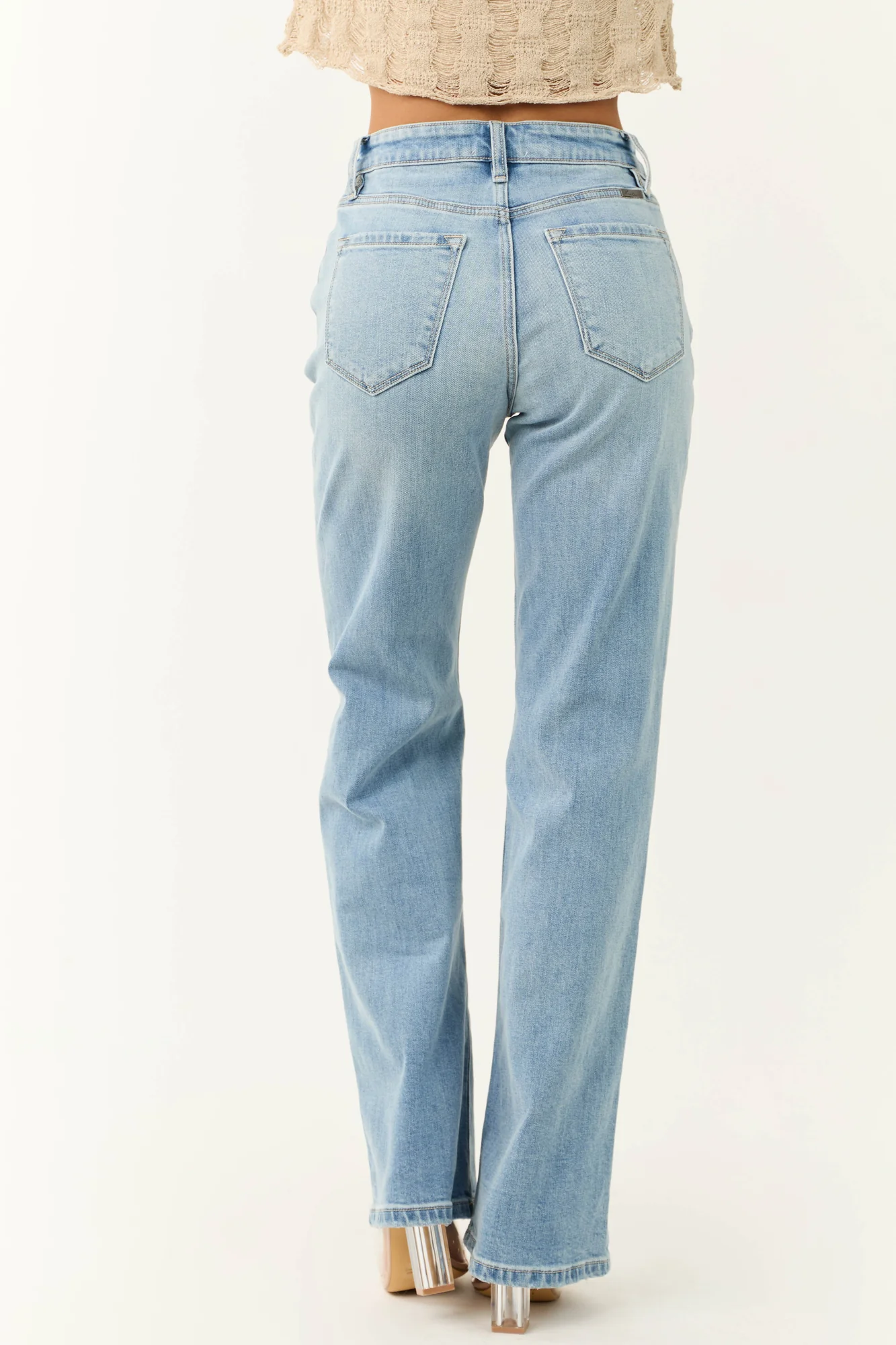 Flare Blue Denim High Rise Jeans