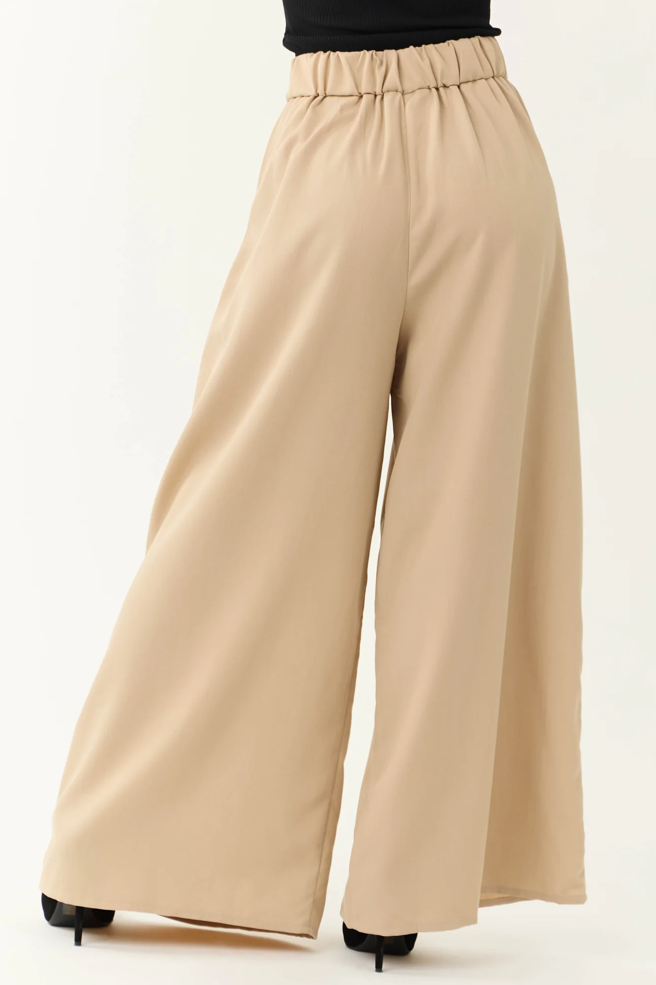 High Waist Brown Wide Leg Trousers