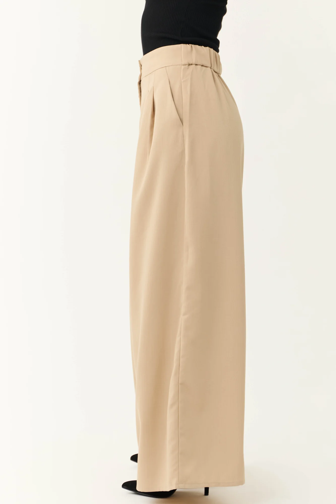 High Waist Brown Wide Leg Trousers