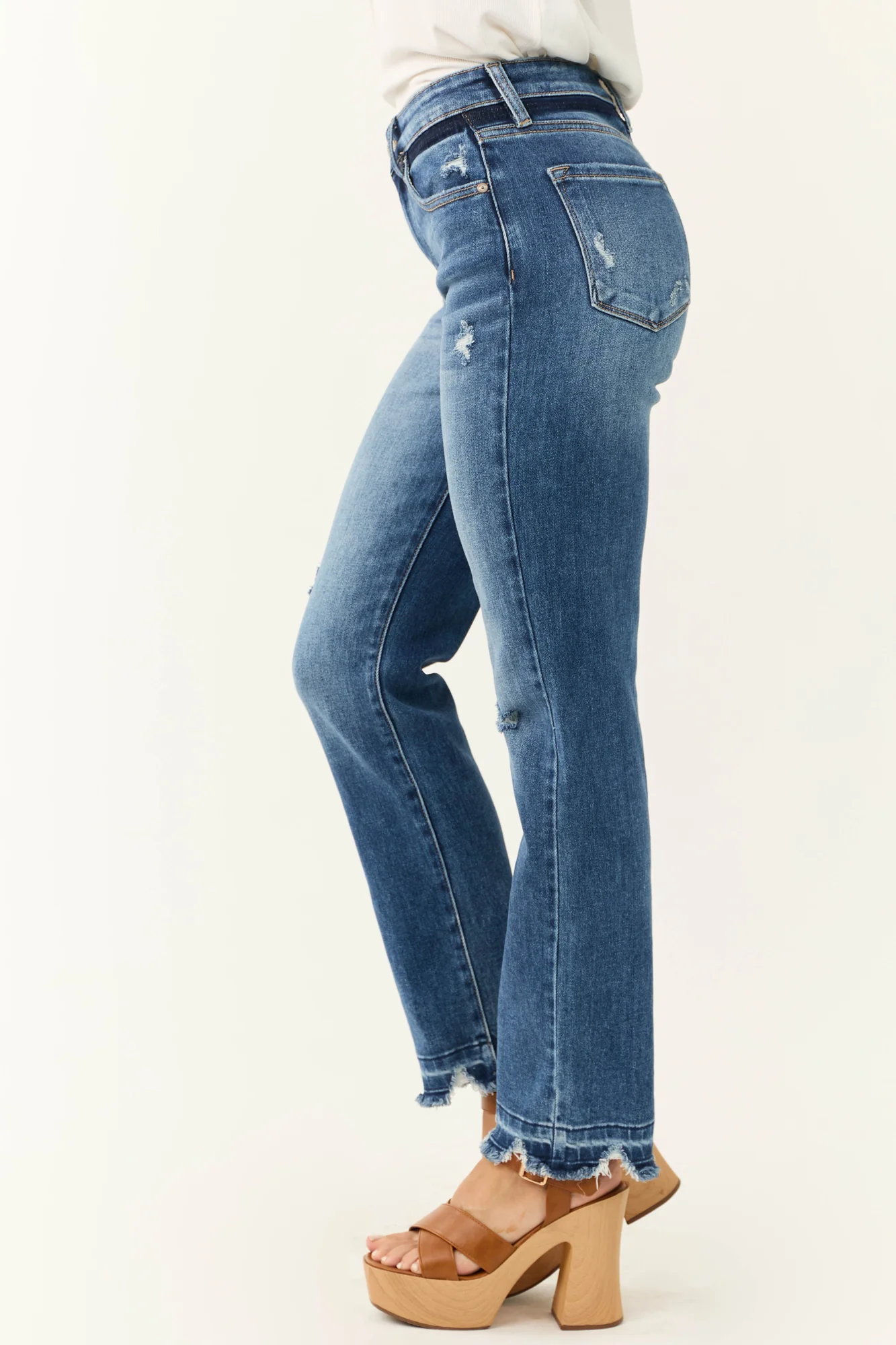 Medium Dark Wash Slim Straight Jeans